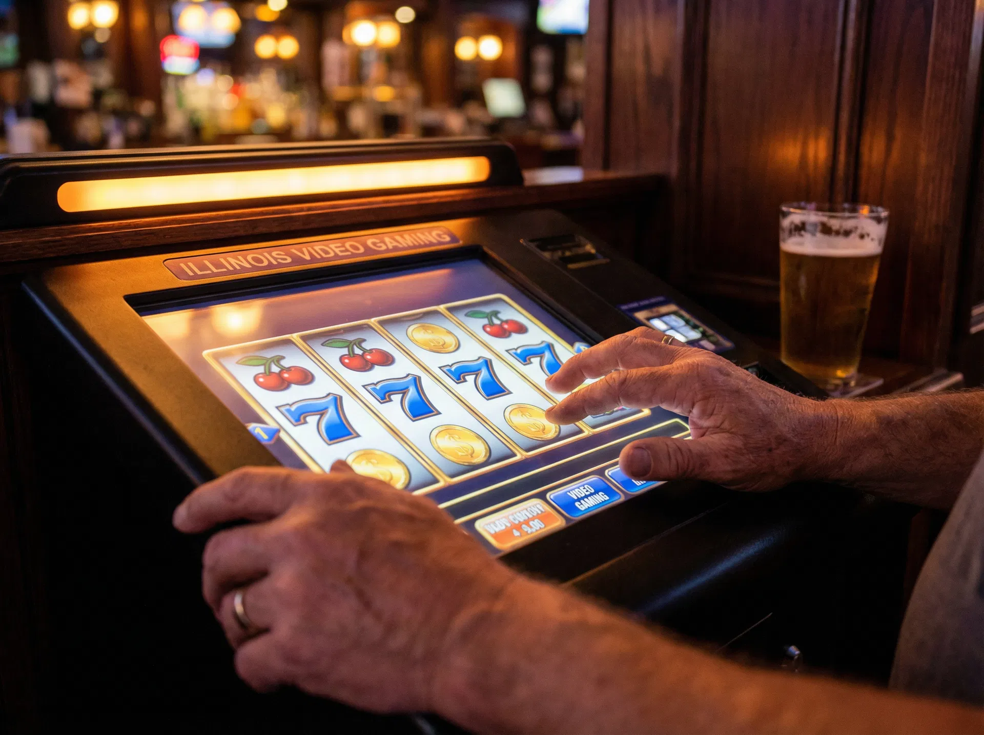 Close up of video gaming touchscreen