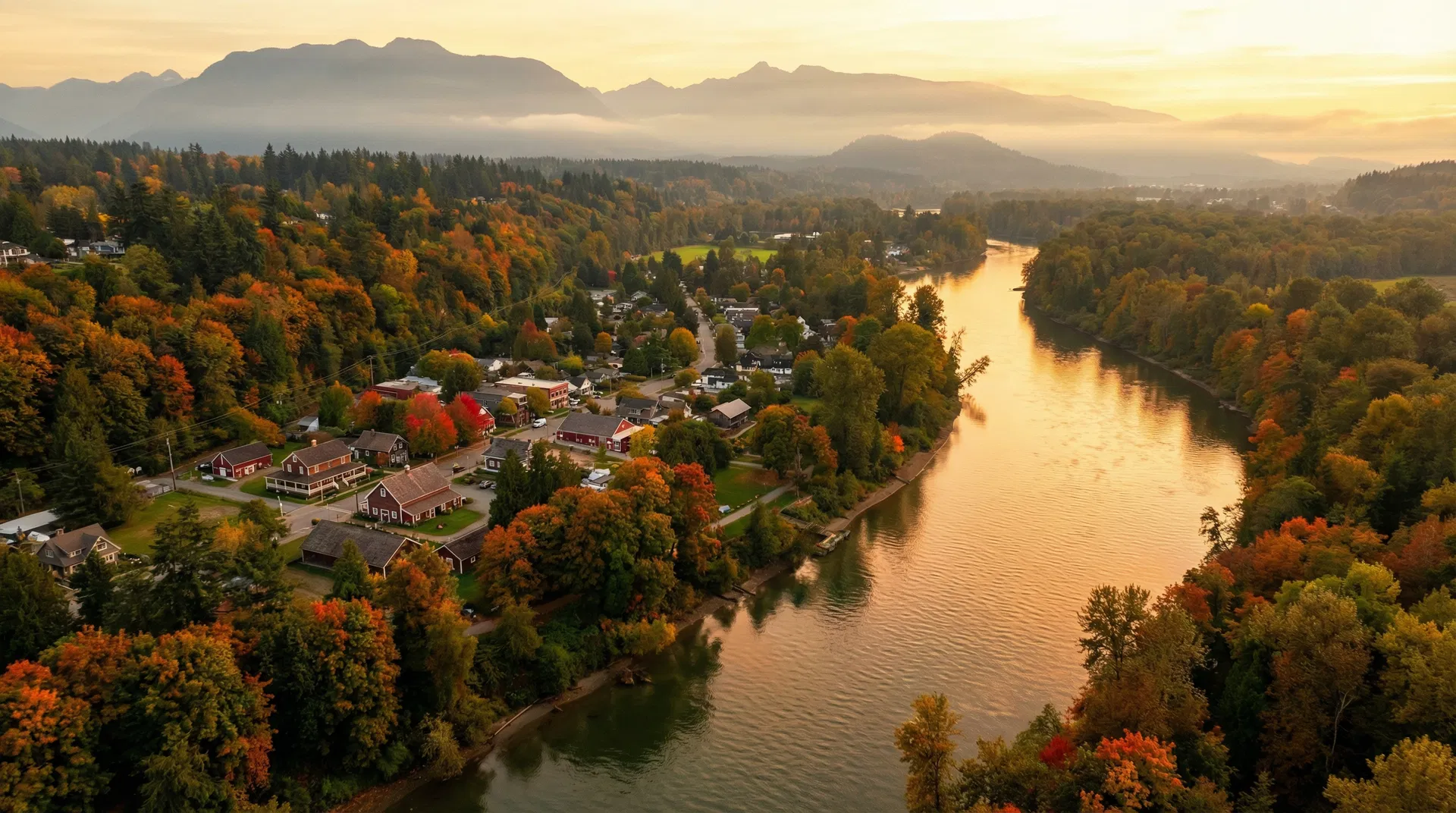 Fort Langley aerial view