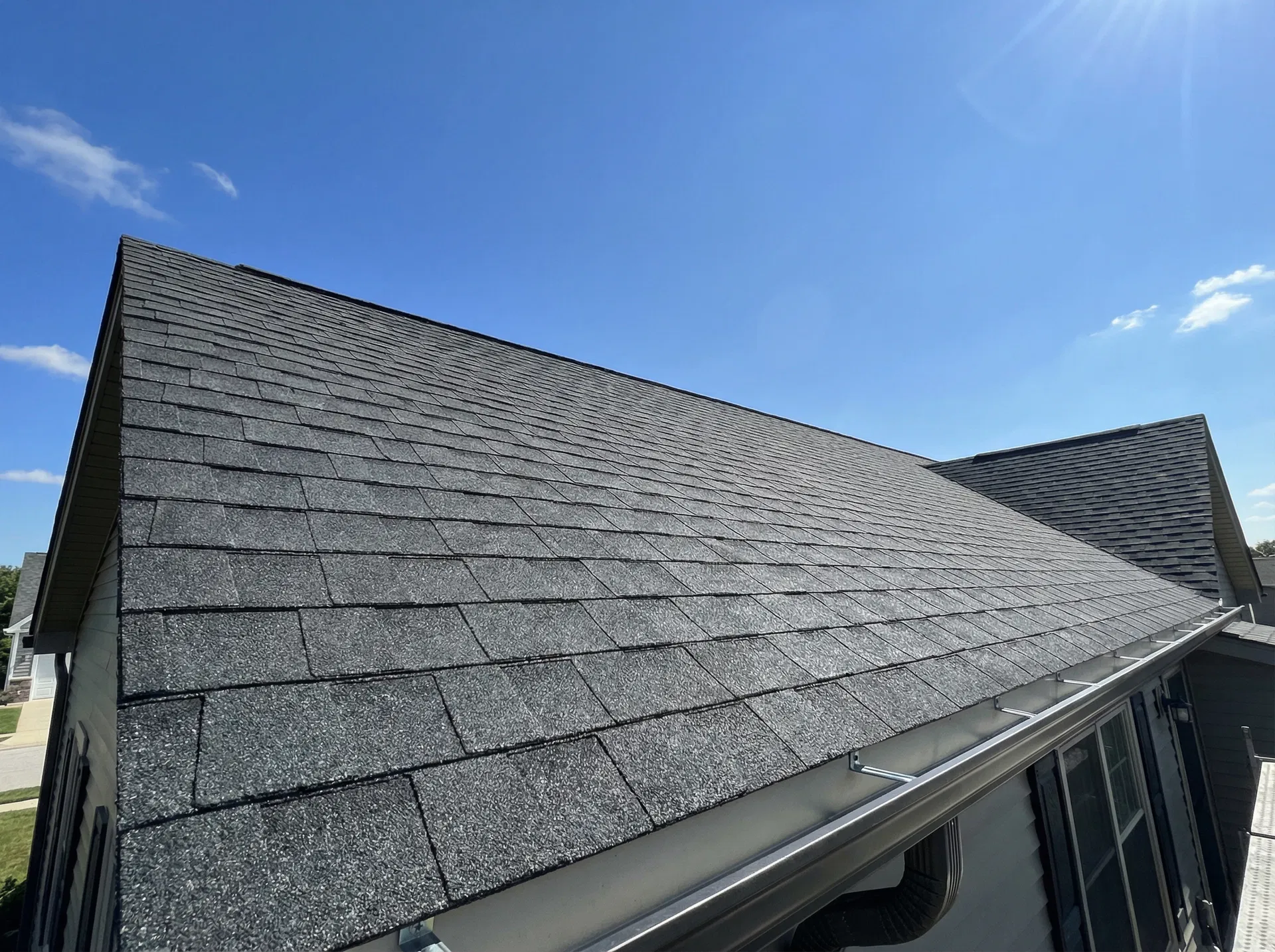 Clean roof after professional soft wash roof cleaning in Warminster PA