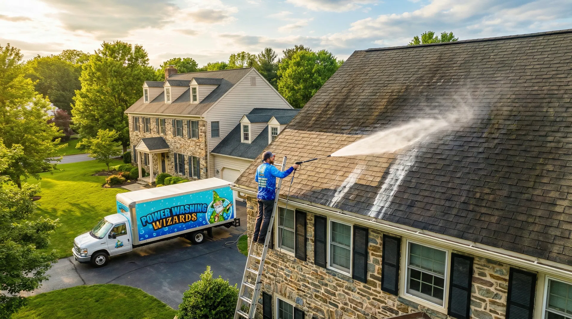 Roof Cleaning service in Doylestown PA - Power Washing Wizards