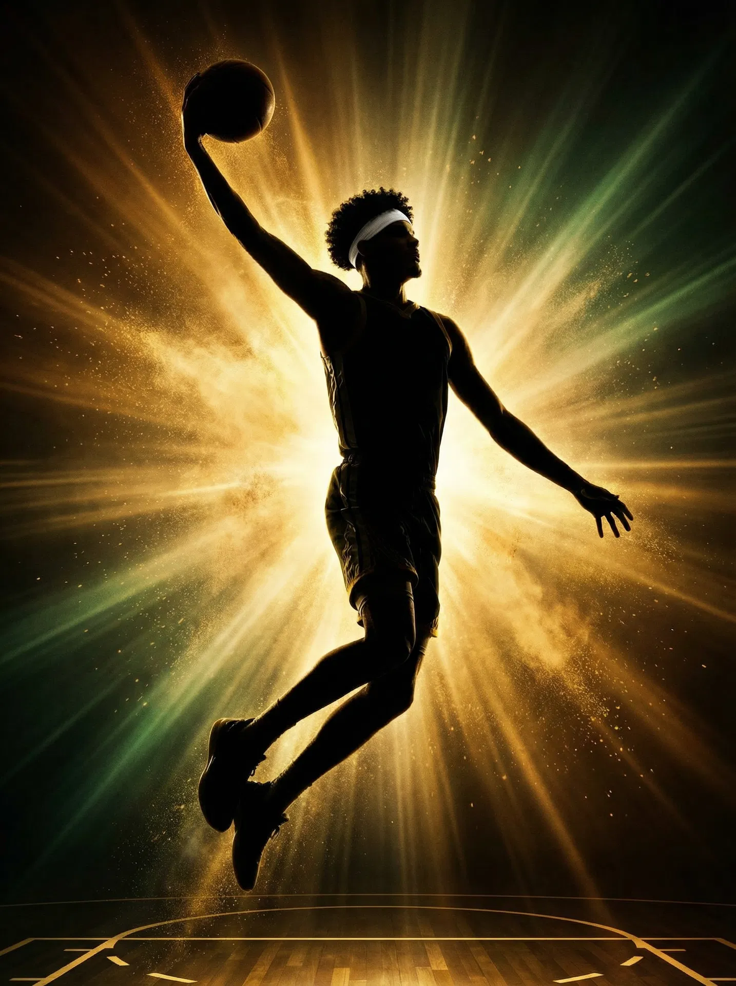 Gui Santos silhouette with signature curly hair and headband