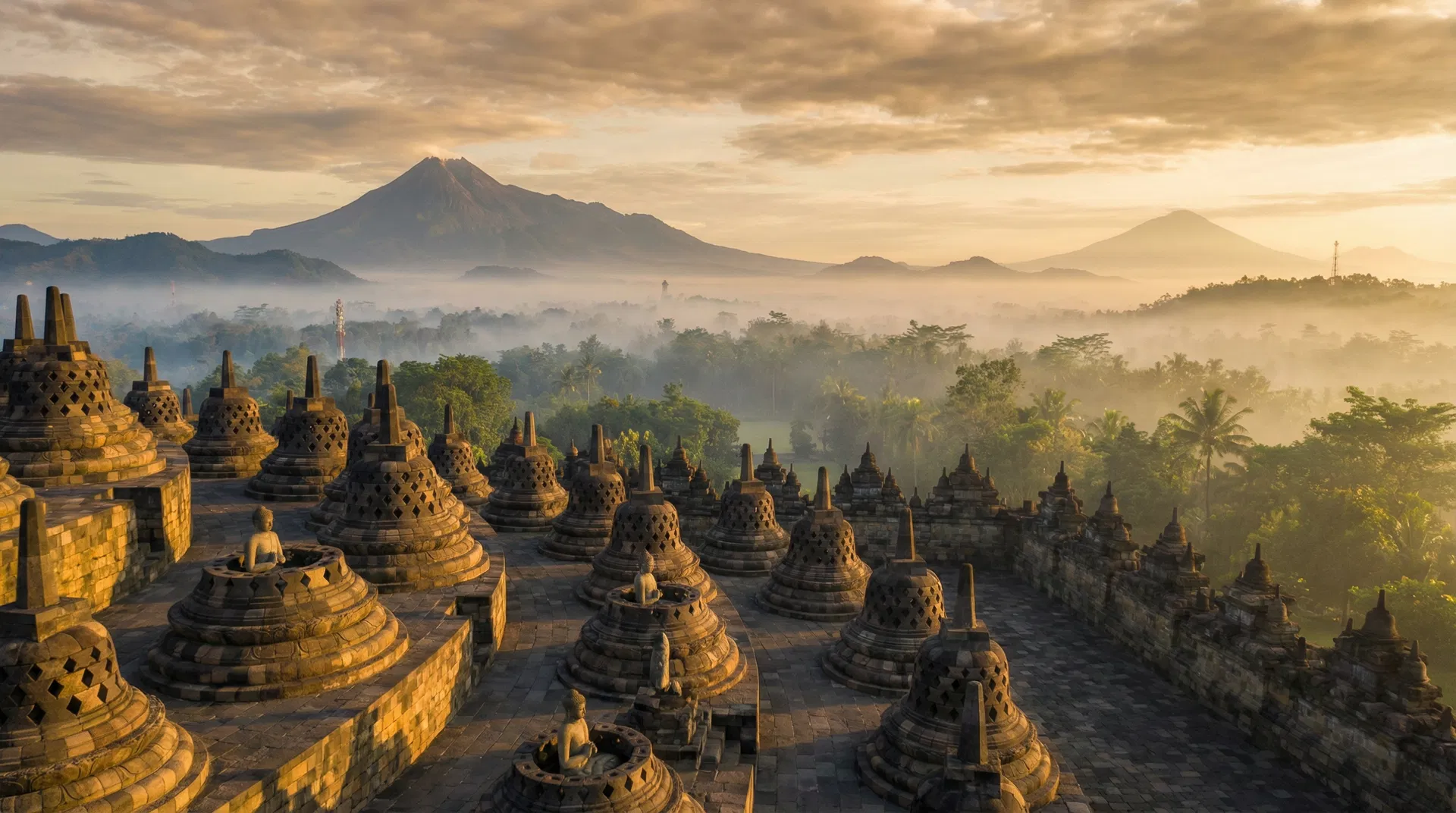 Borobudur Temple at sunrise