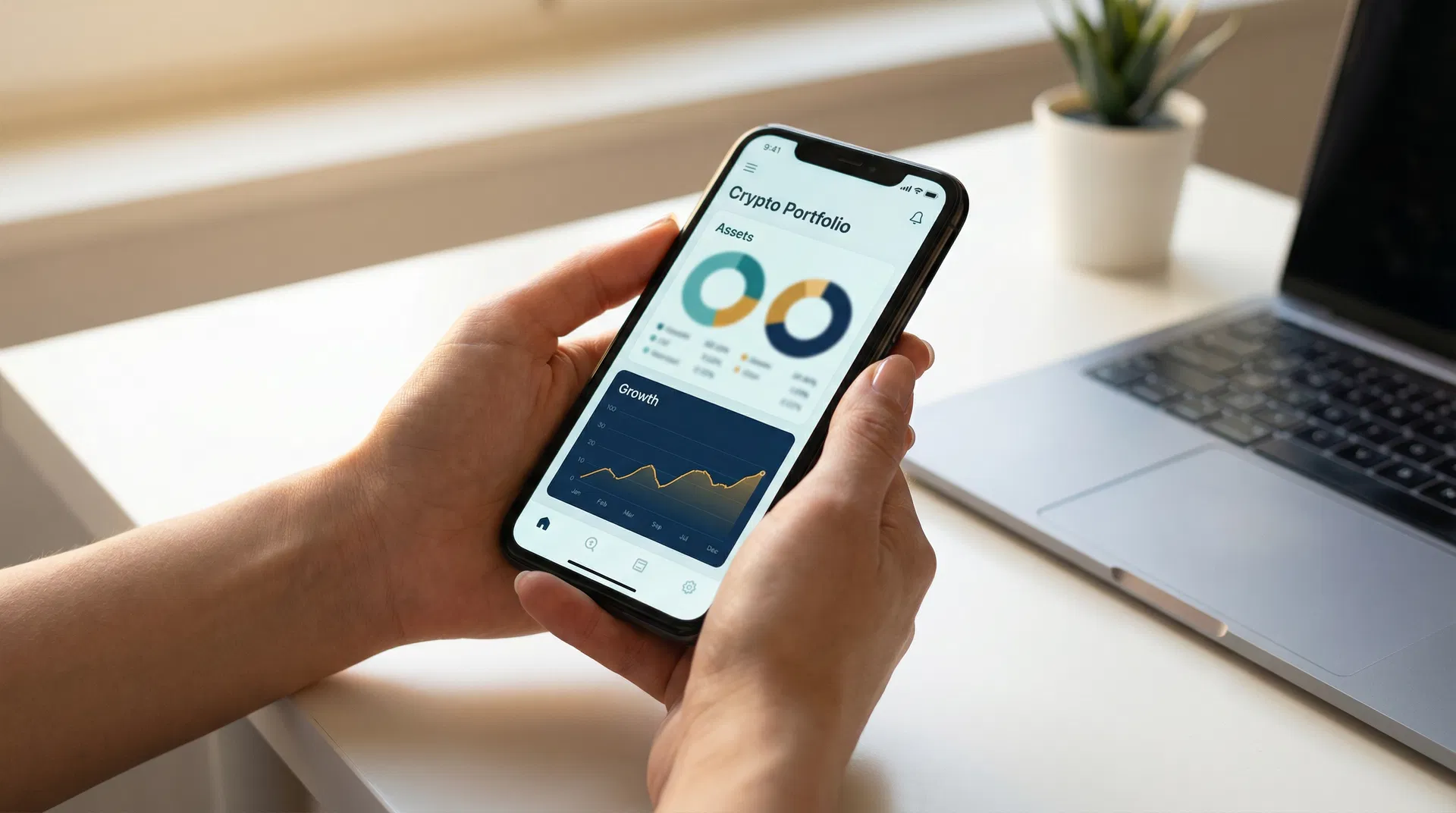 Crypto portfolio tracker on smartphone