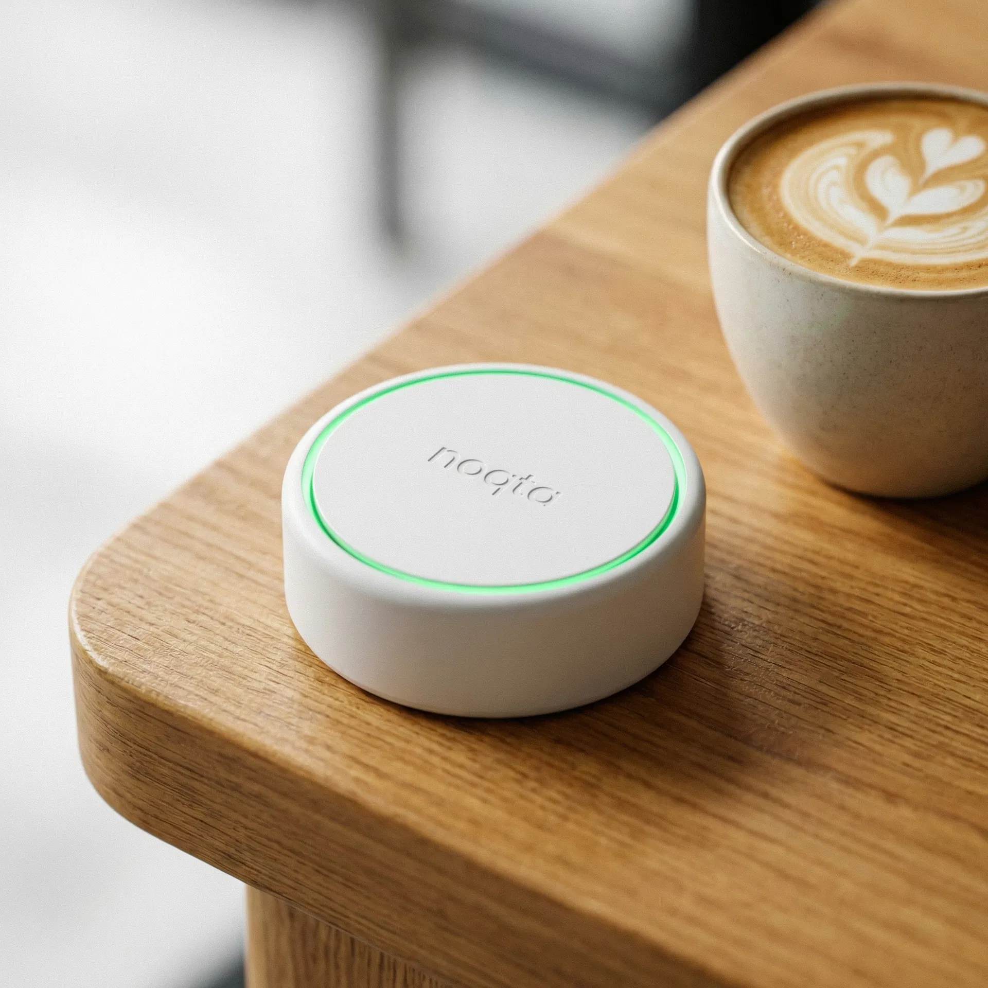 Noqta NFC stamping device on a cafe counter