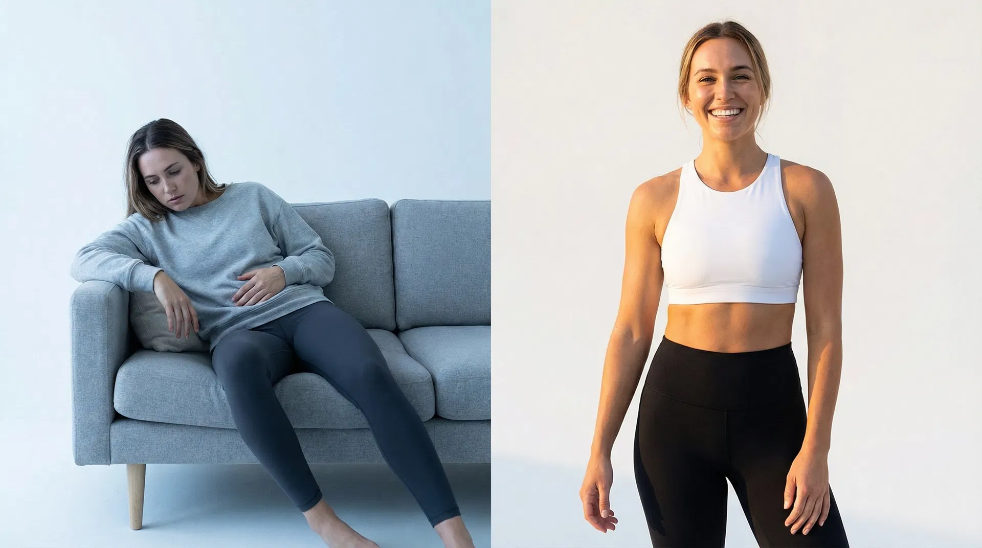 Before and after BodyGlow transformation