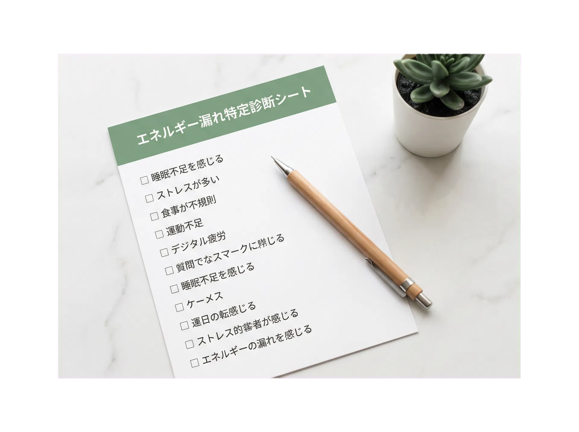 エネルギー漏れ特定診断シート