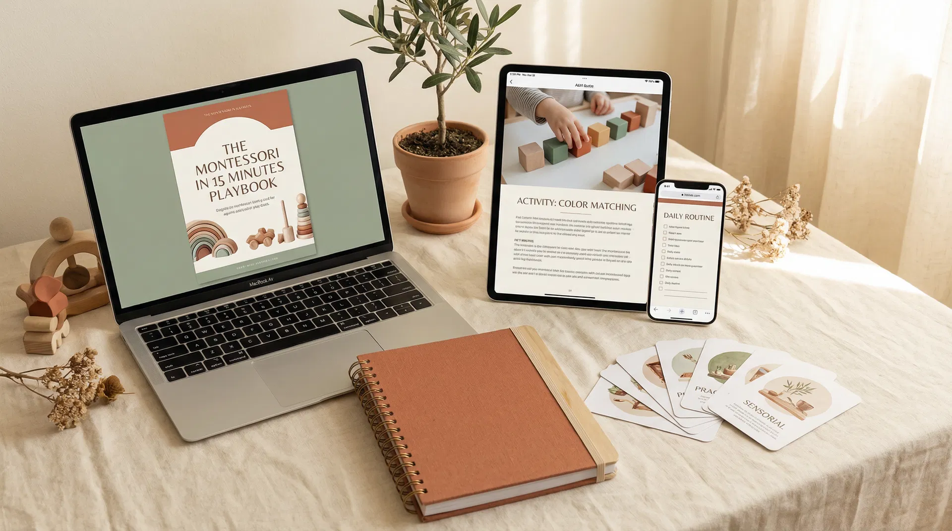 The Montessori in 15 Minutes Playbook on multiple devices