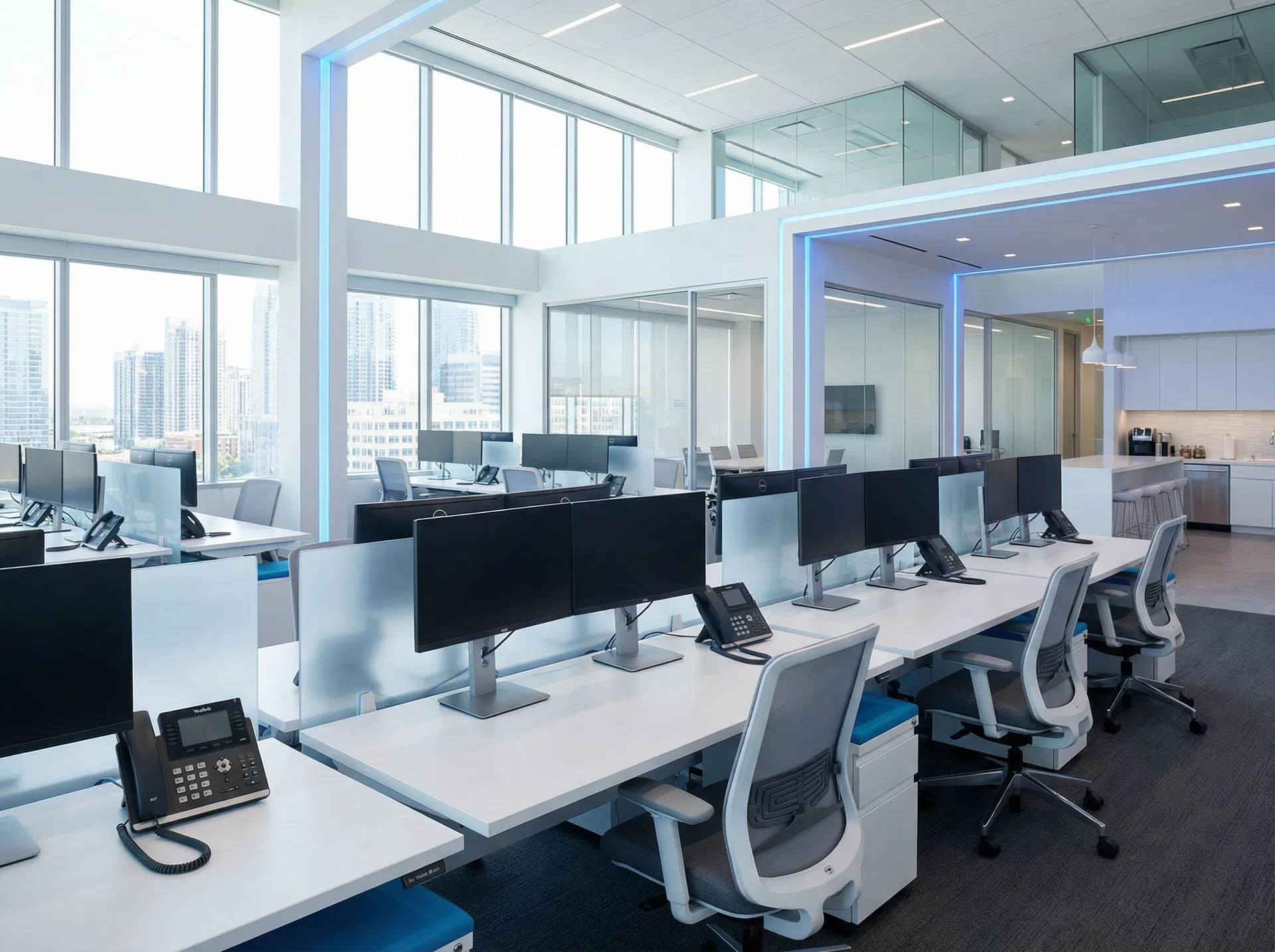 Modern business communications office