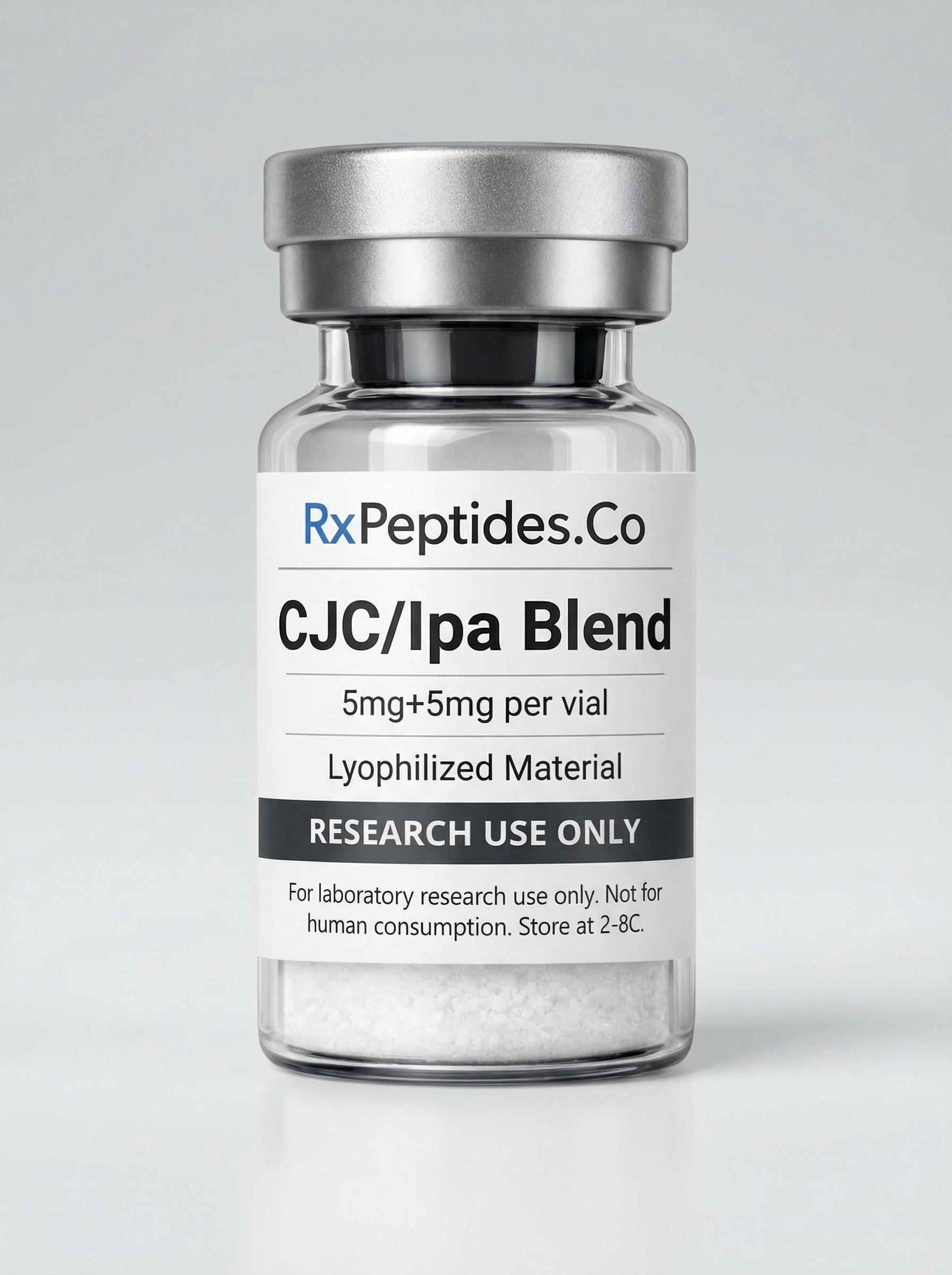 CJC-1295 / Ipamorelin Blend 5+5 mg research peptide vial - 5 mg + 5 mg lyophilized