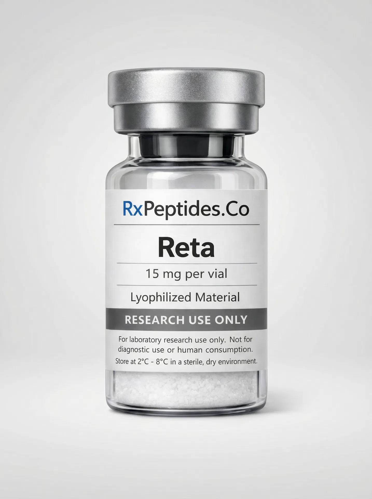 Reta 15 mg research peptide vial - 15 mg lyophilized