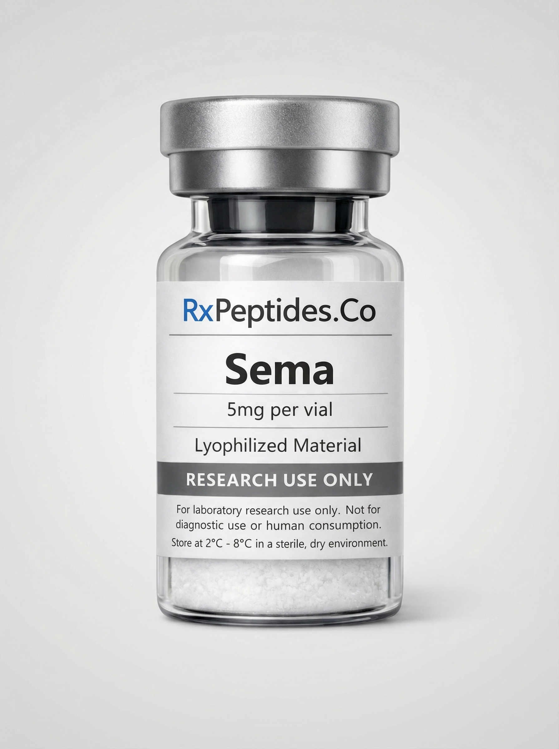 Sema 10 mg research peptide vial - 10 mg lyophilized