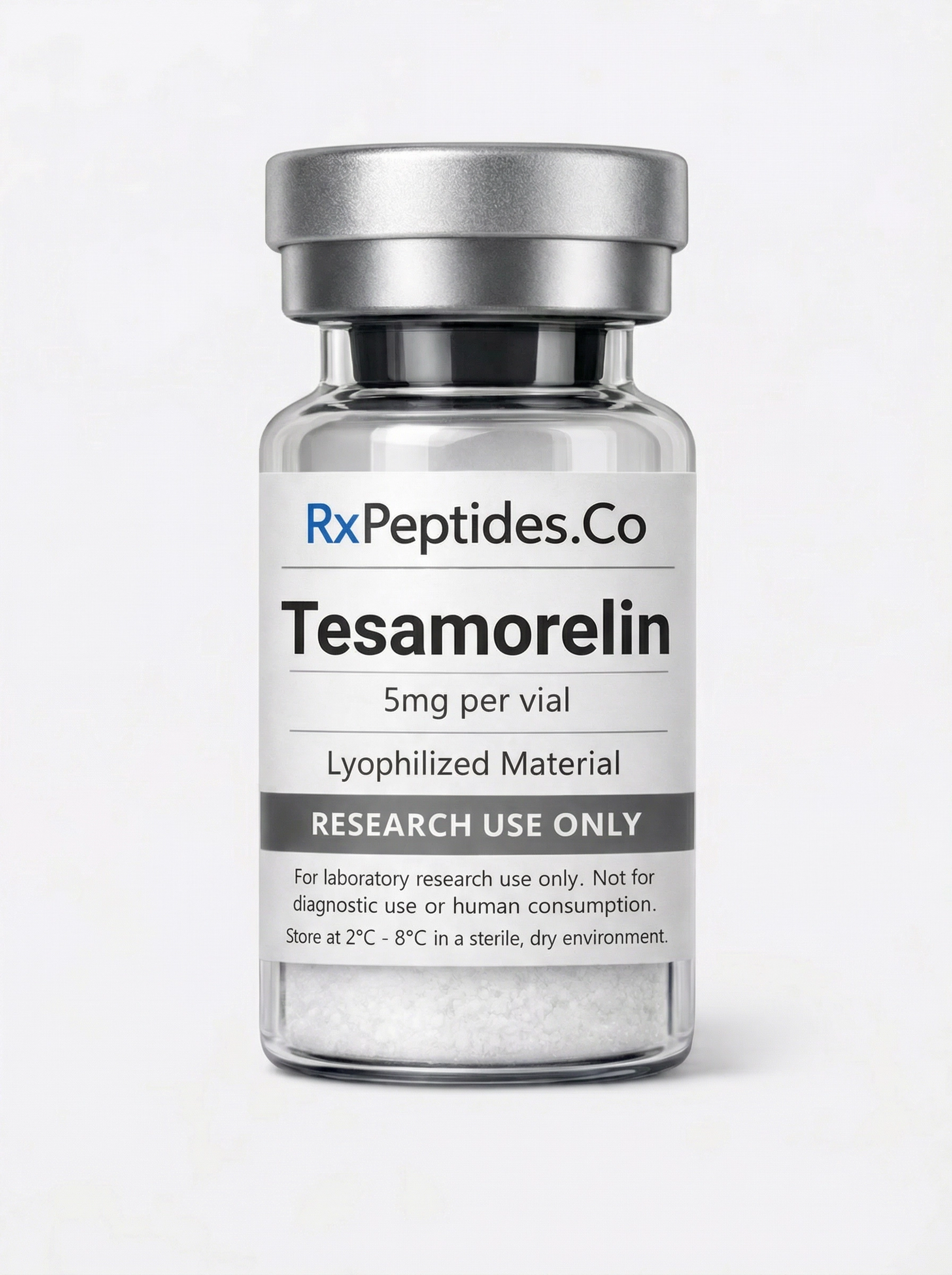 Tesamorelin 10 mg research peptide vial - 10 mg lyophilized