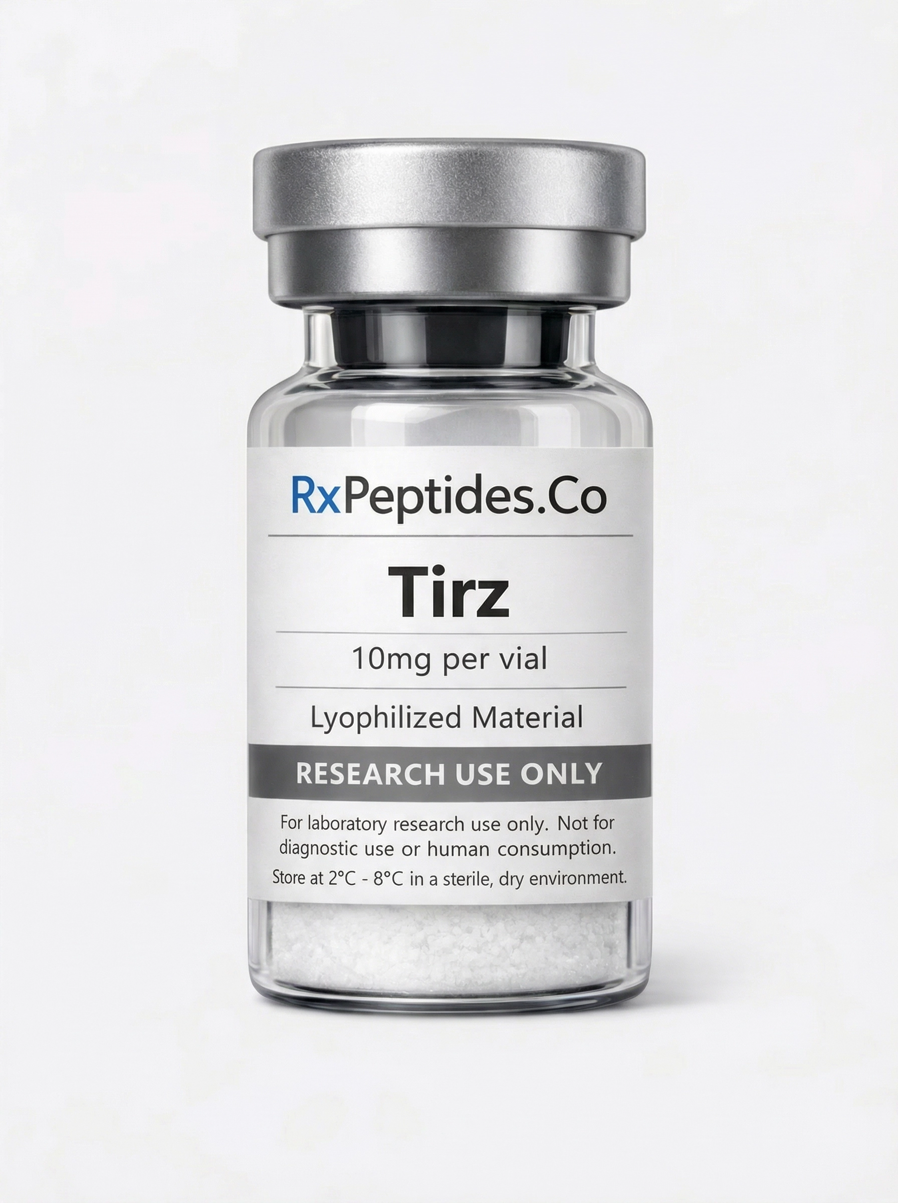 Tirz 10 mg research peptide vial - 10 mg lyophilized
