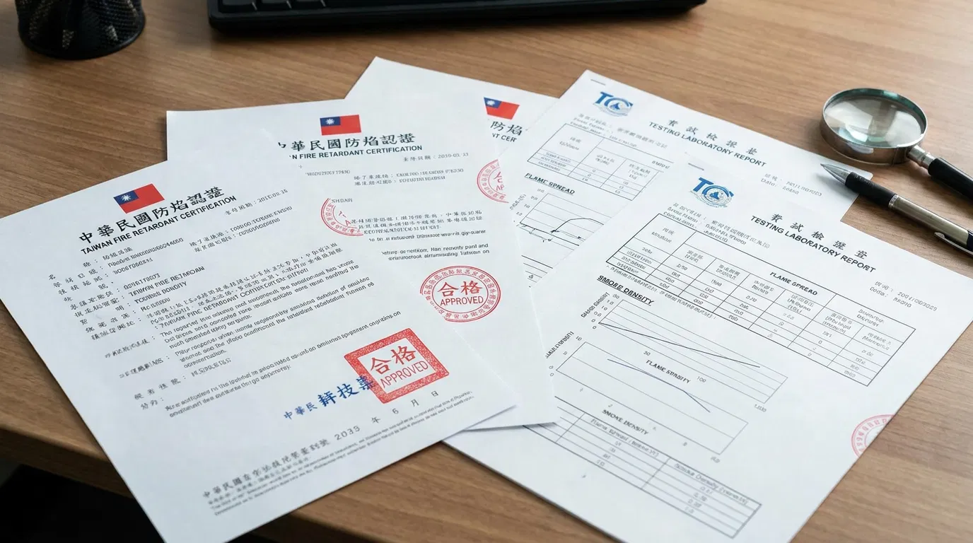 地毯防焰性能認證證書文件