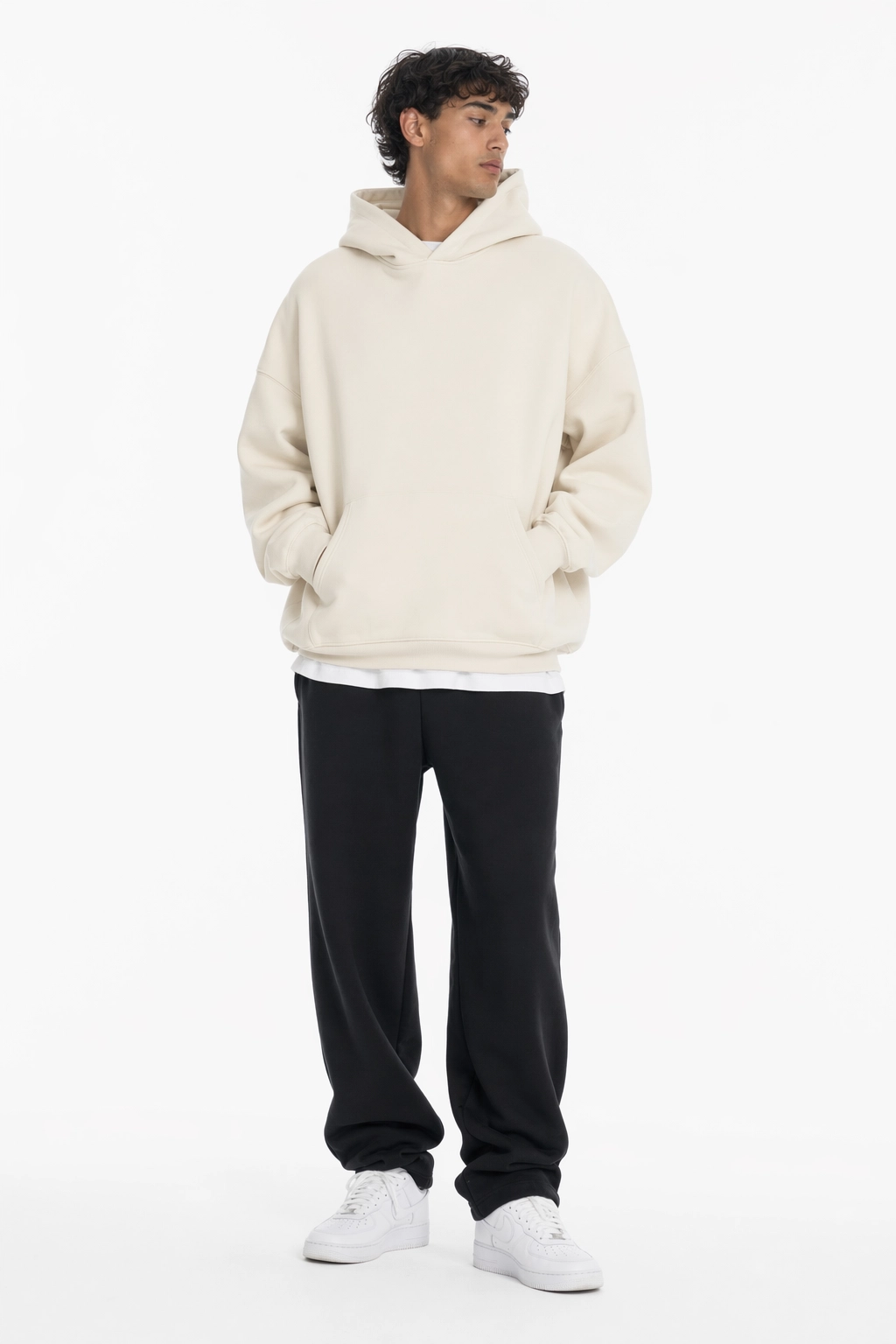 Cream oversized hoodie