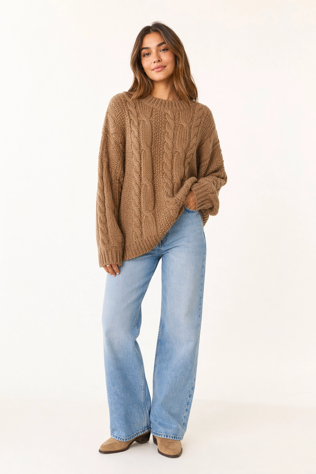 Camel Cable Knit