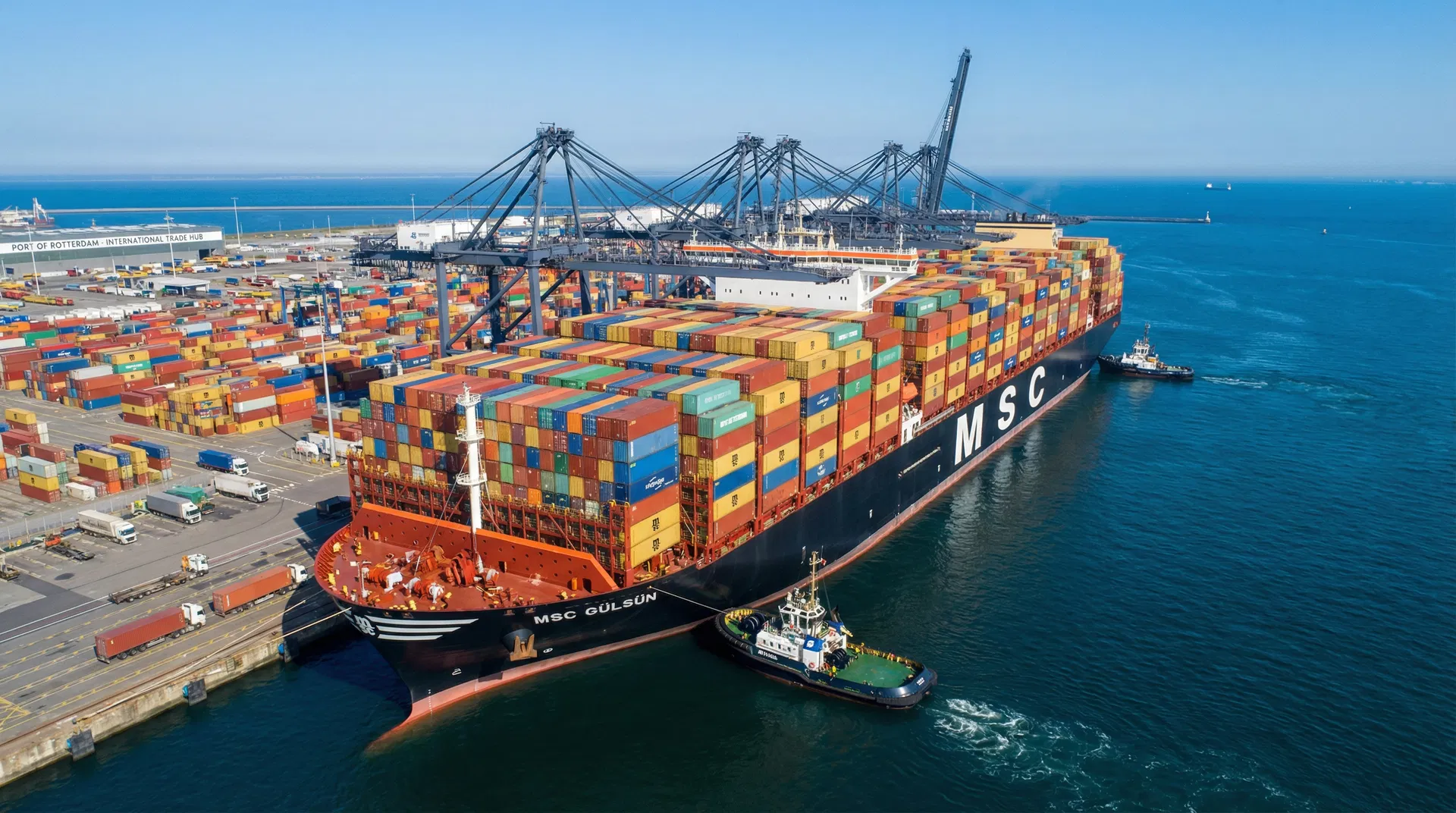 Cargo ship loaded with containers