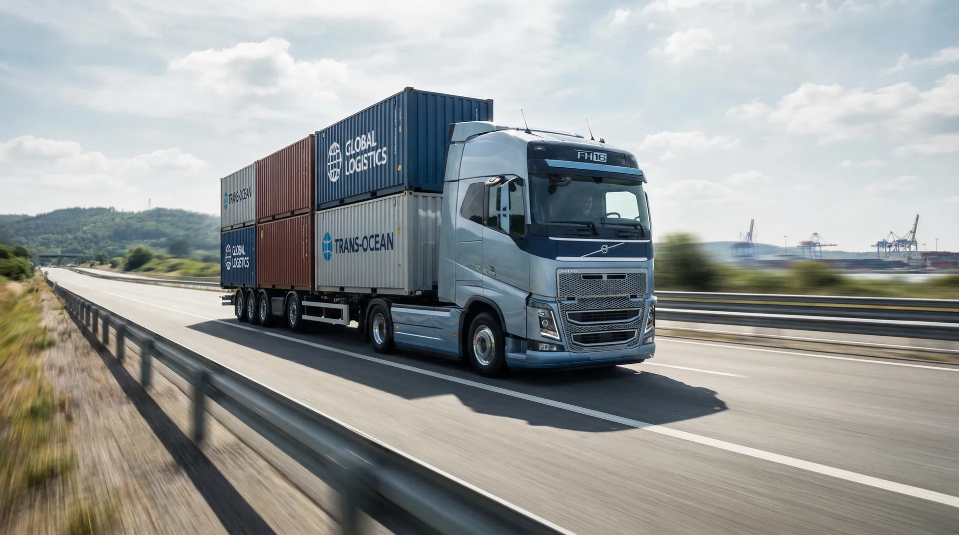 Logistics truck on highway