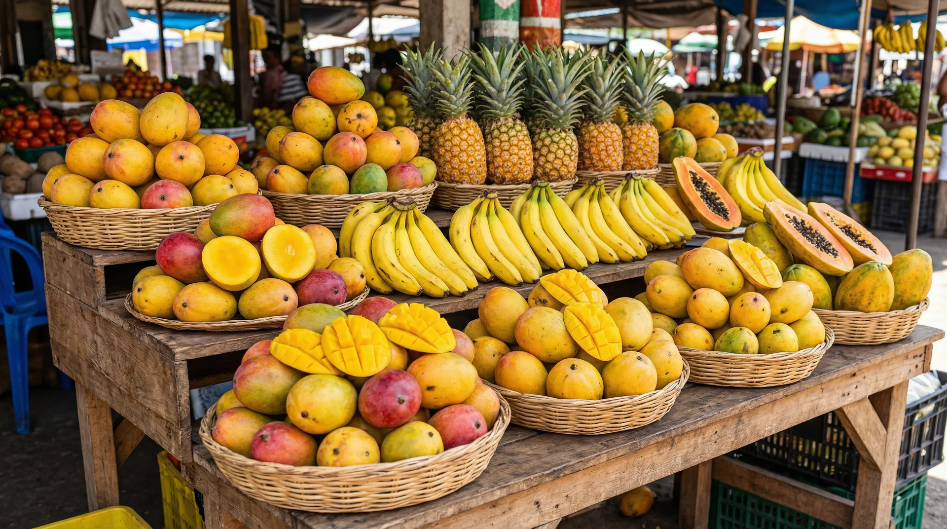 Fresh tropical fruits