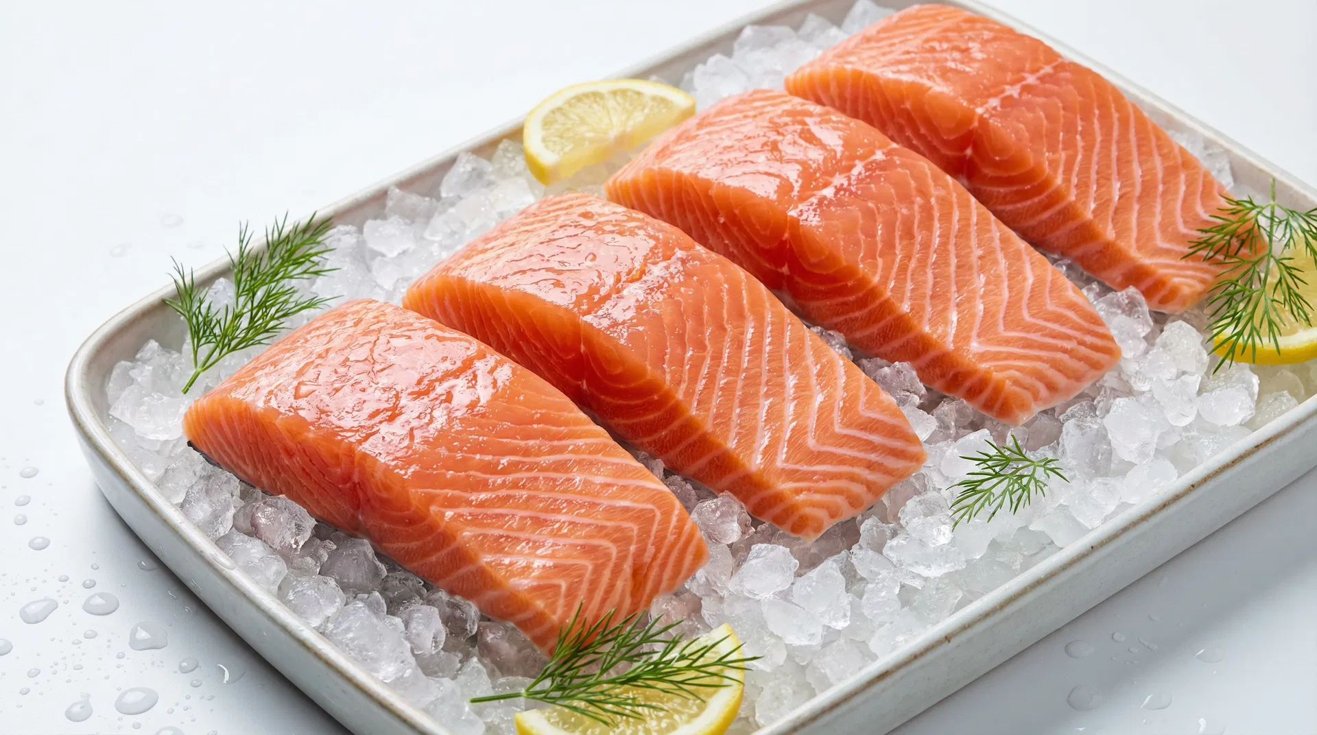 Fresh salmon fillets