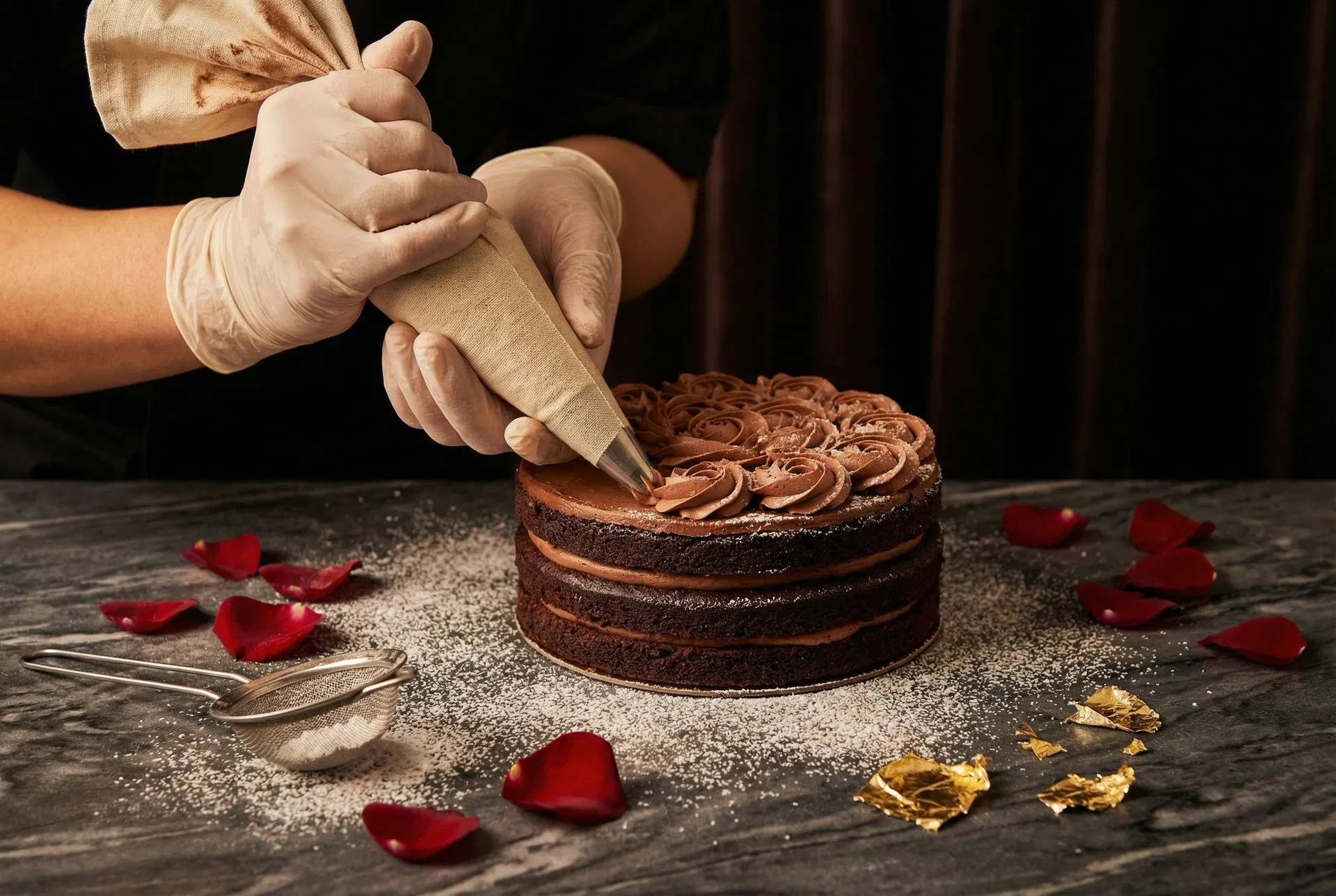 Chocolate Rosette Celebration Cake — Jackson Laurie recipe