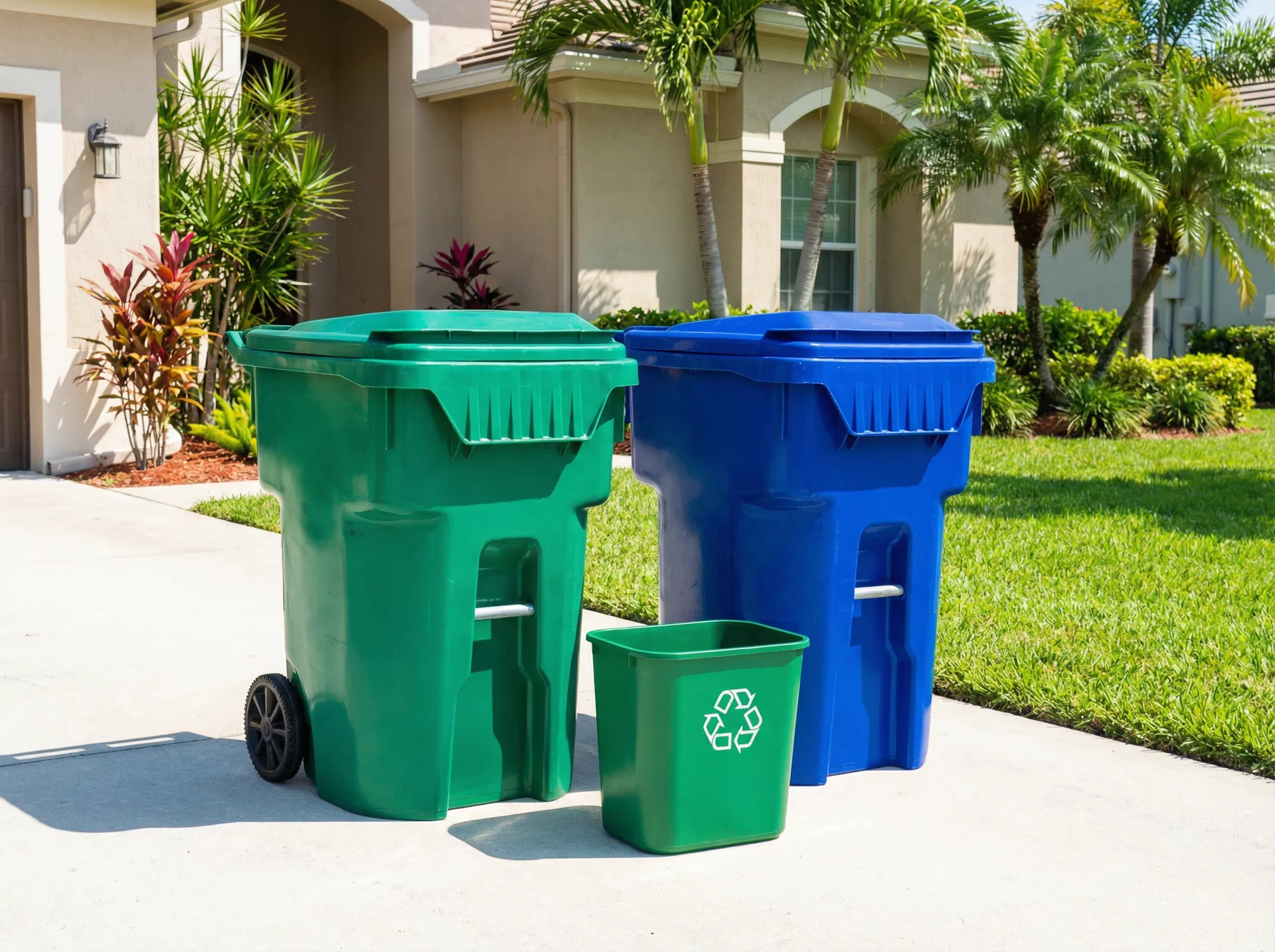 Happy family in front of their clean home in West Kendall Miami