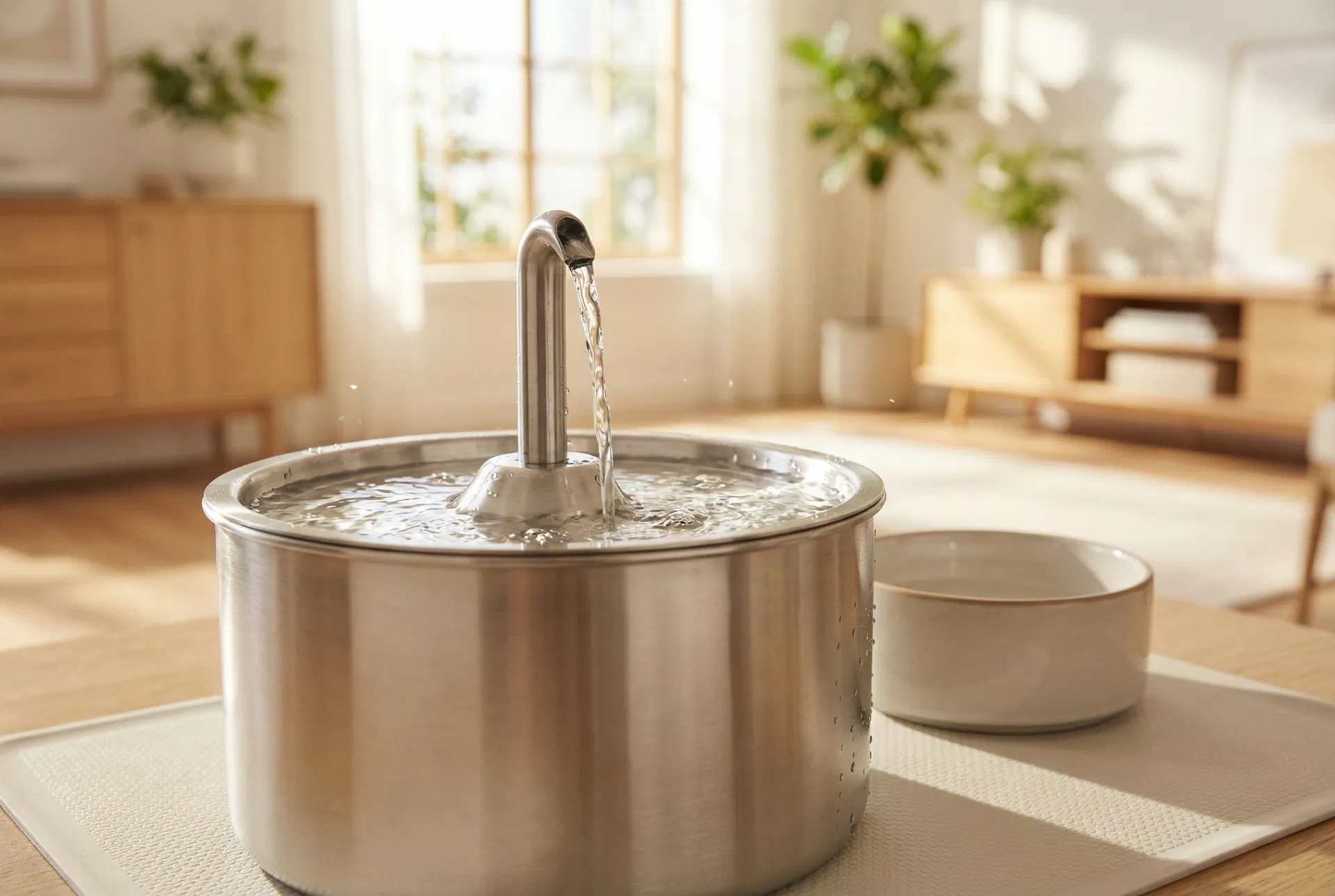 FreshFlow stainless steel pet water fountain