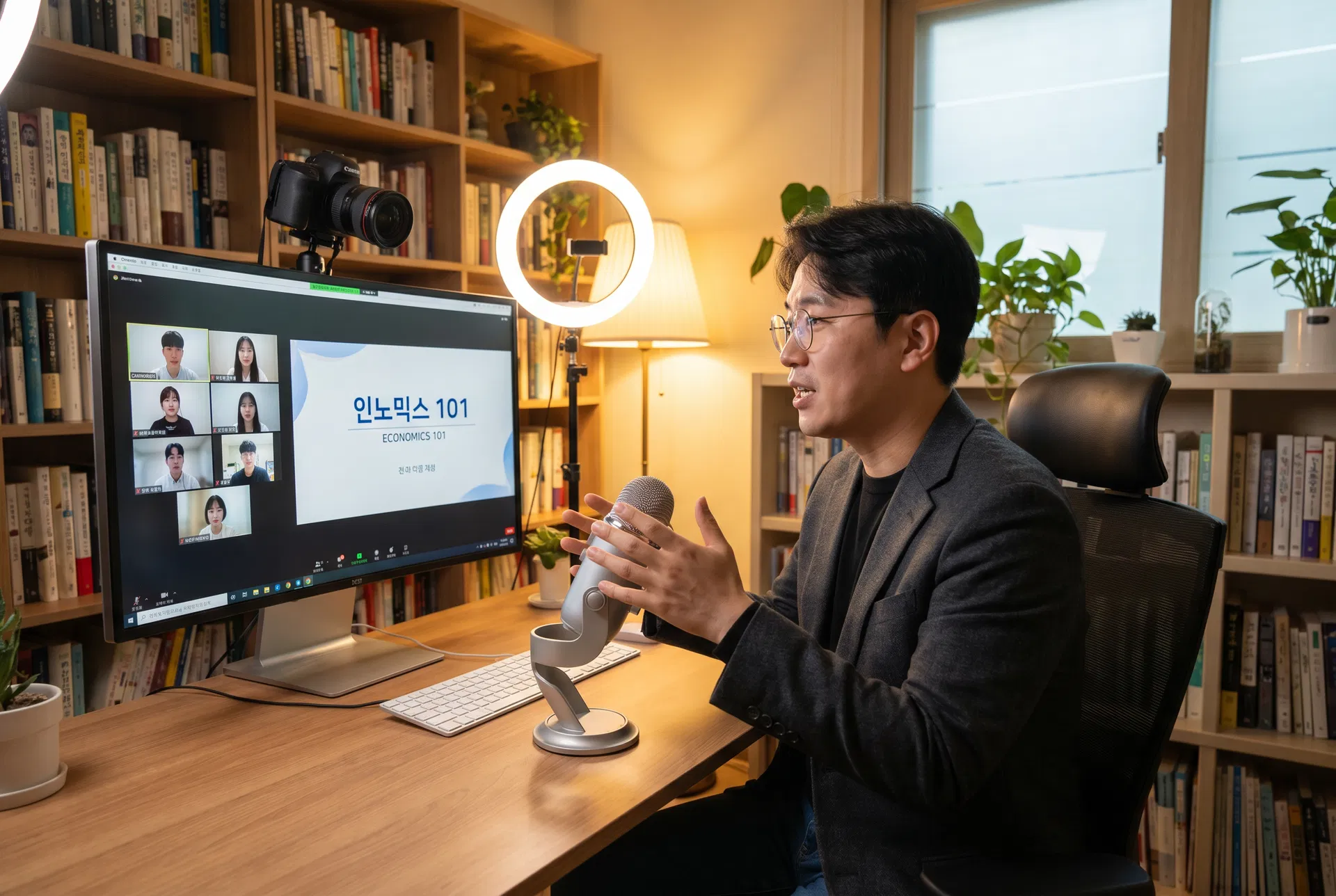 온라인 강의 진행 중 - 실시간 화상 수업