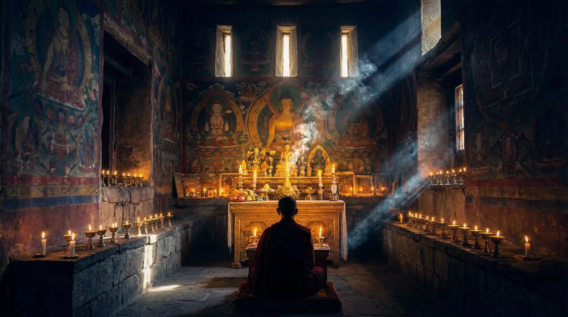 Ladakh — Golden Buddha Statue