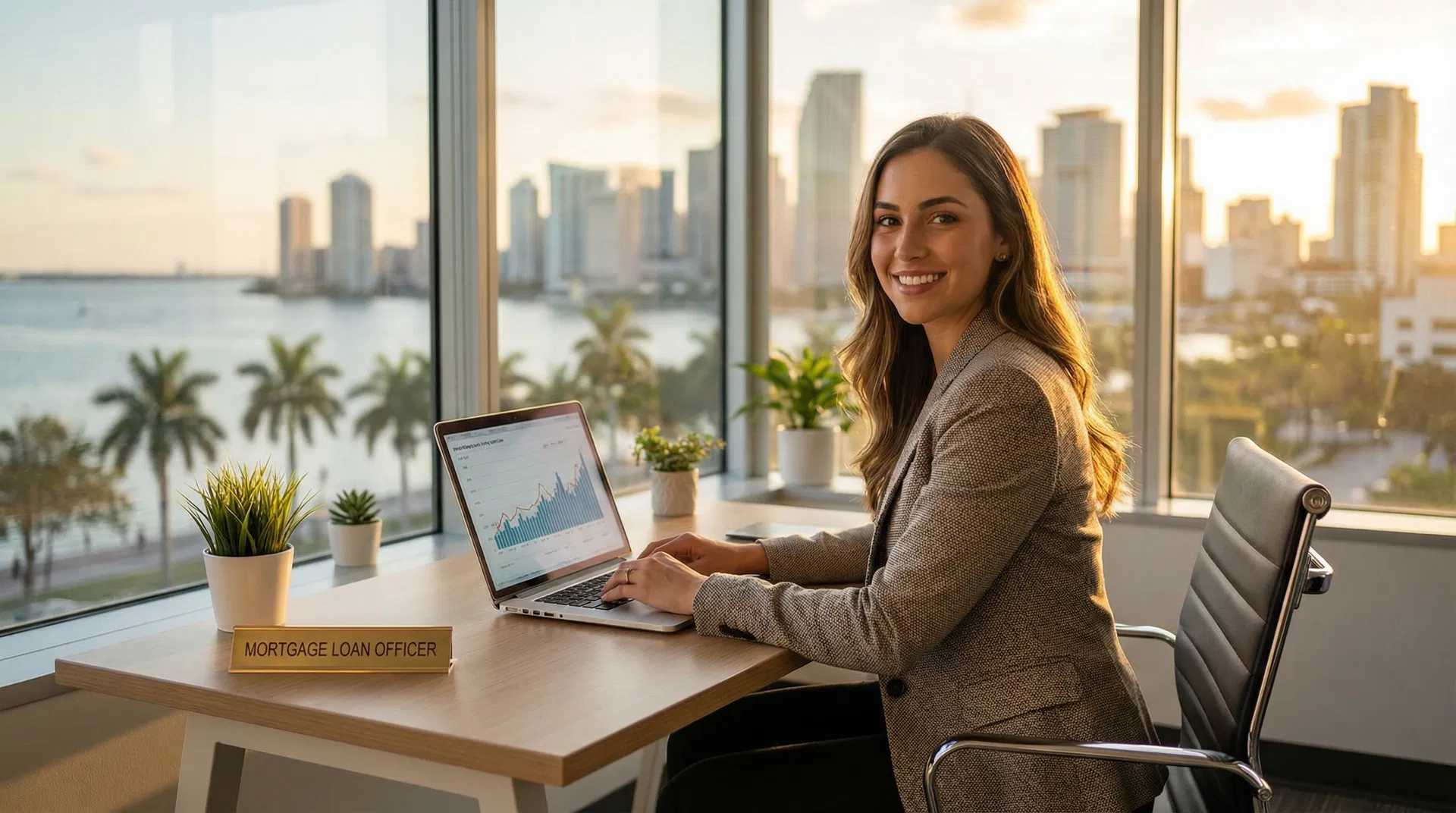 Mortgage loan officer at work