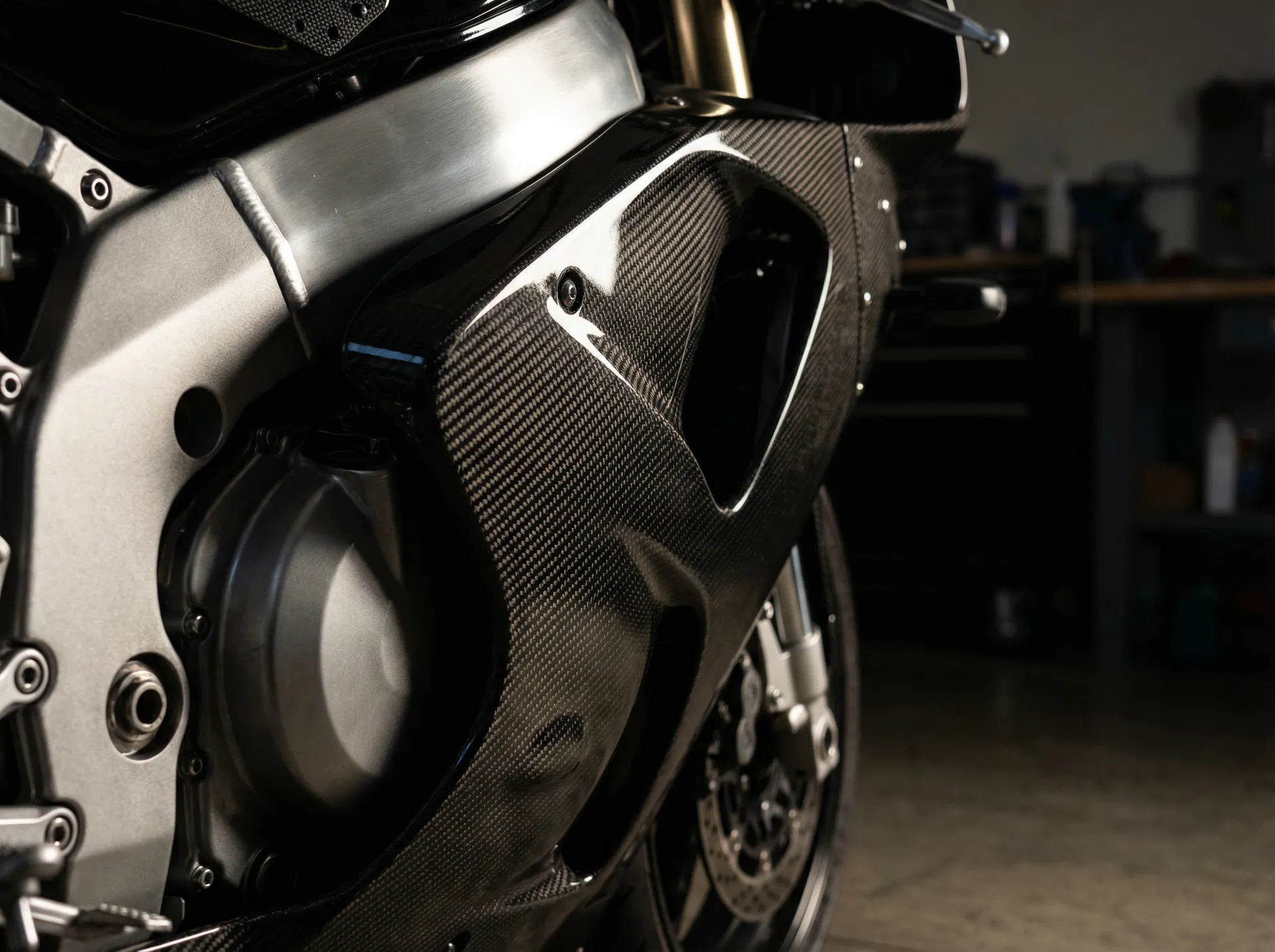 Carbon fiber motorcycle detail