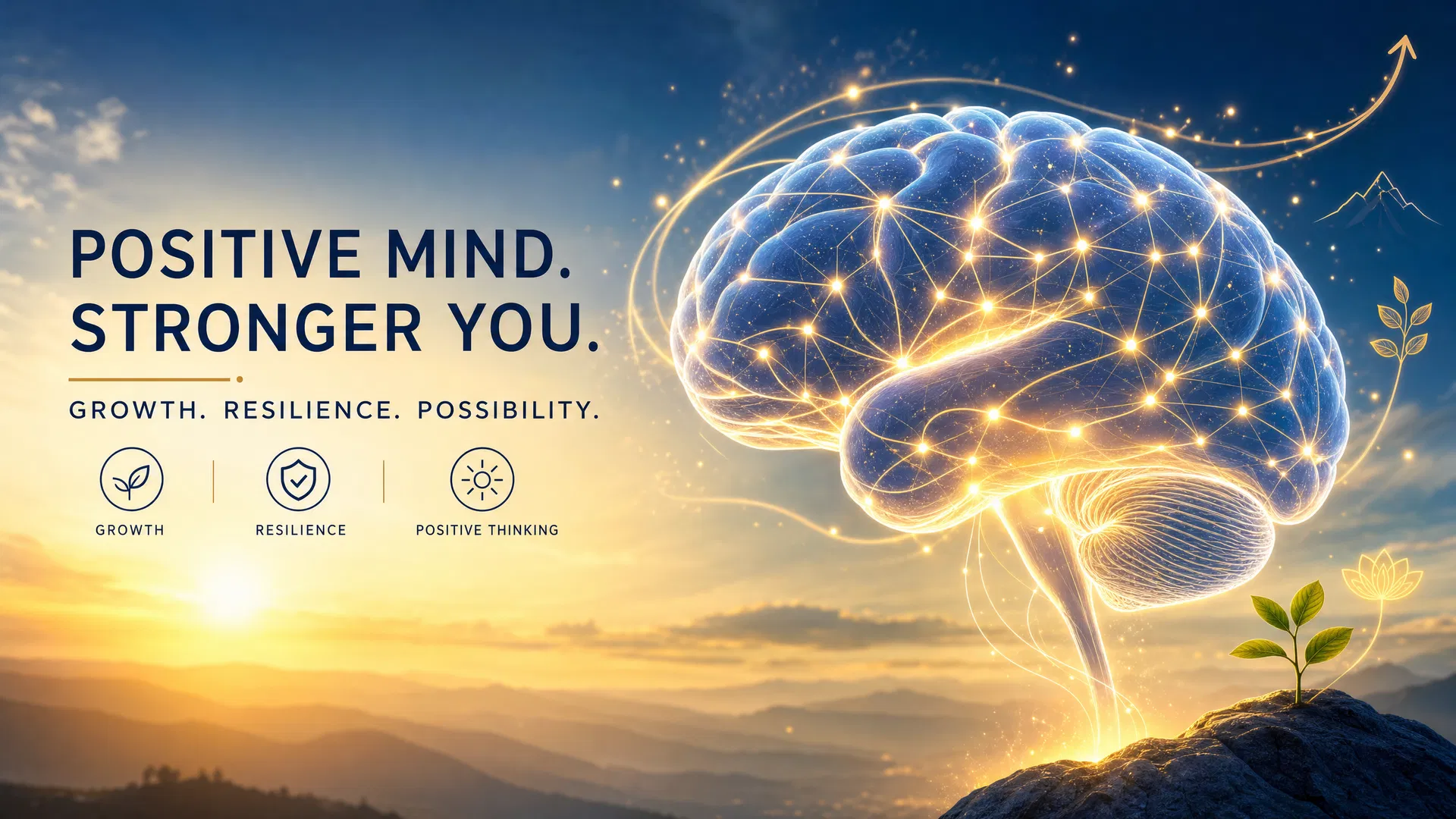 Brain with glowing neural connections representing mindset