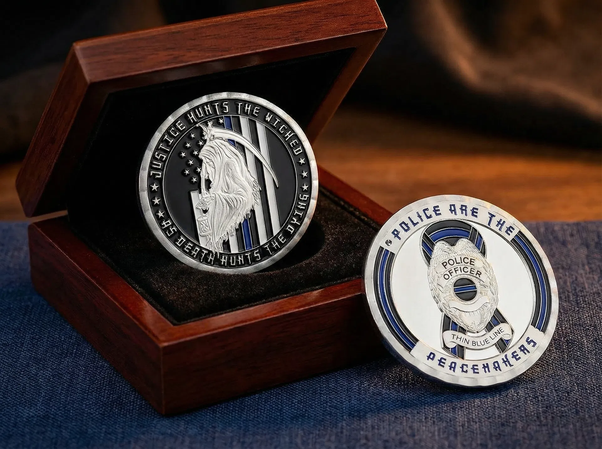 Challenge coin in presentation box