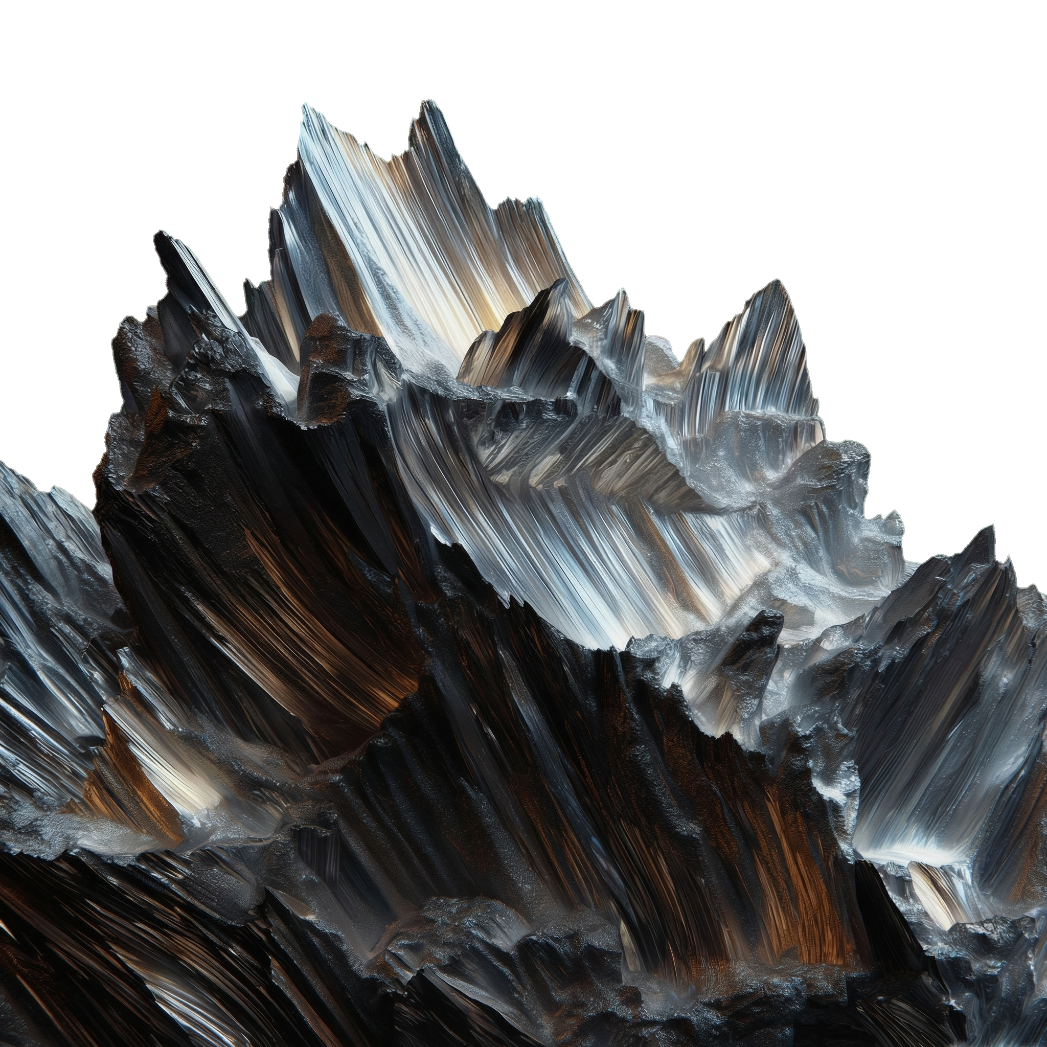 Dramatic crystalline mineral formation showing the raw material before water filtration extraction