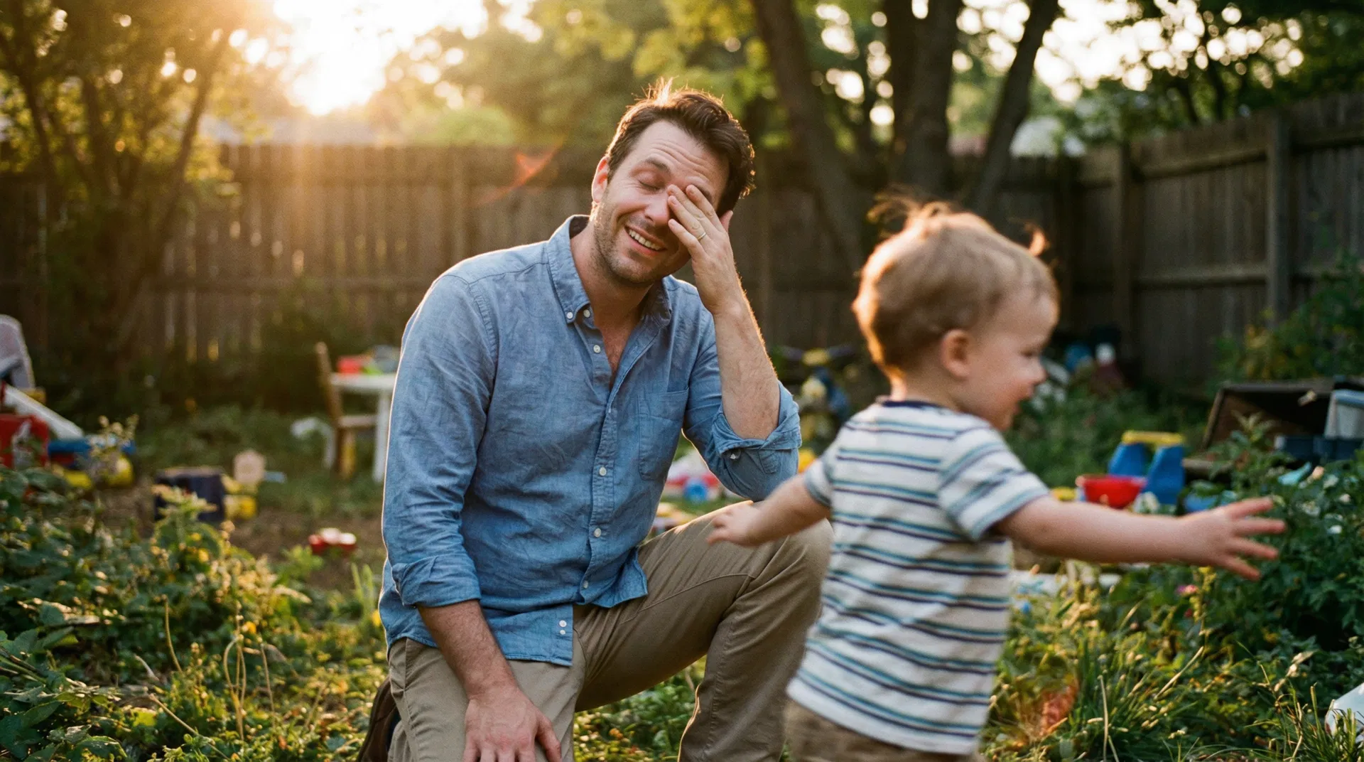 Dad playing with kid
