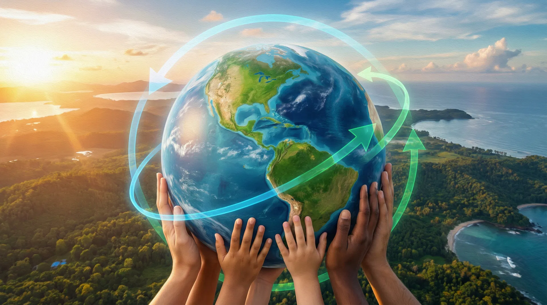 Hands holding the Earth