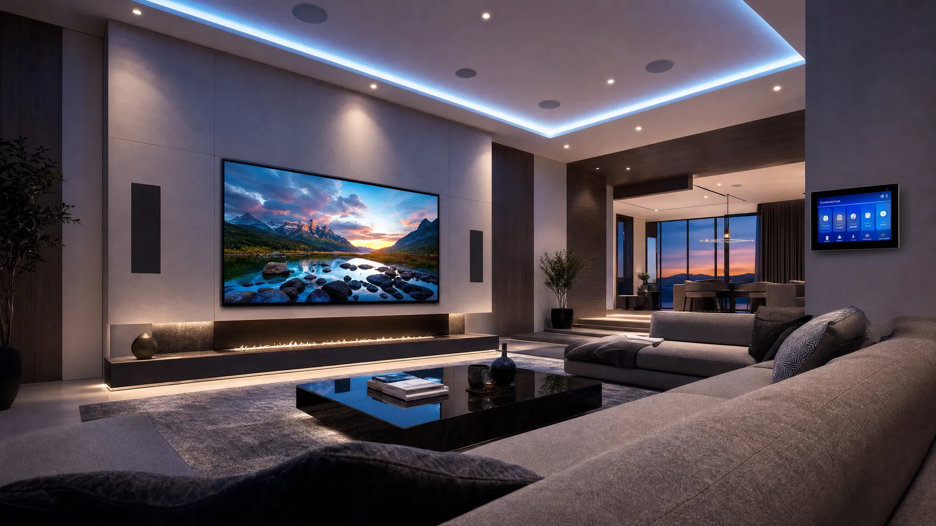 Premium AV living room installation by Cave Integration Calgary