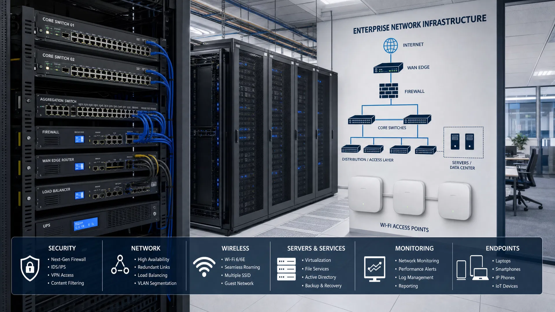 Professional business networking installation by Cave Integration