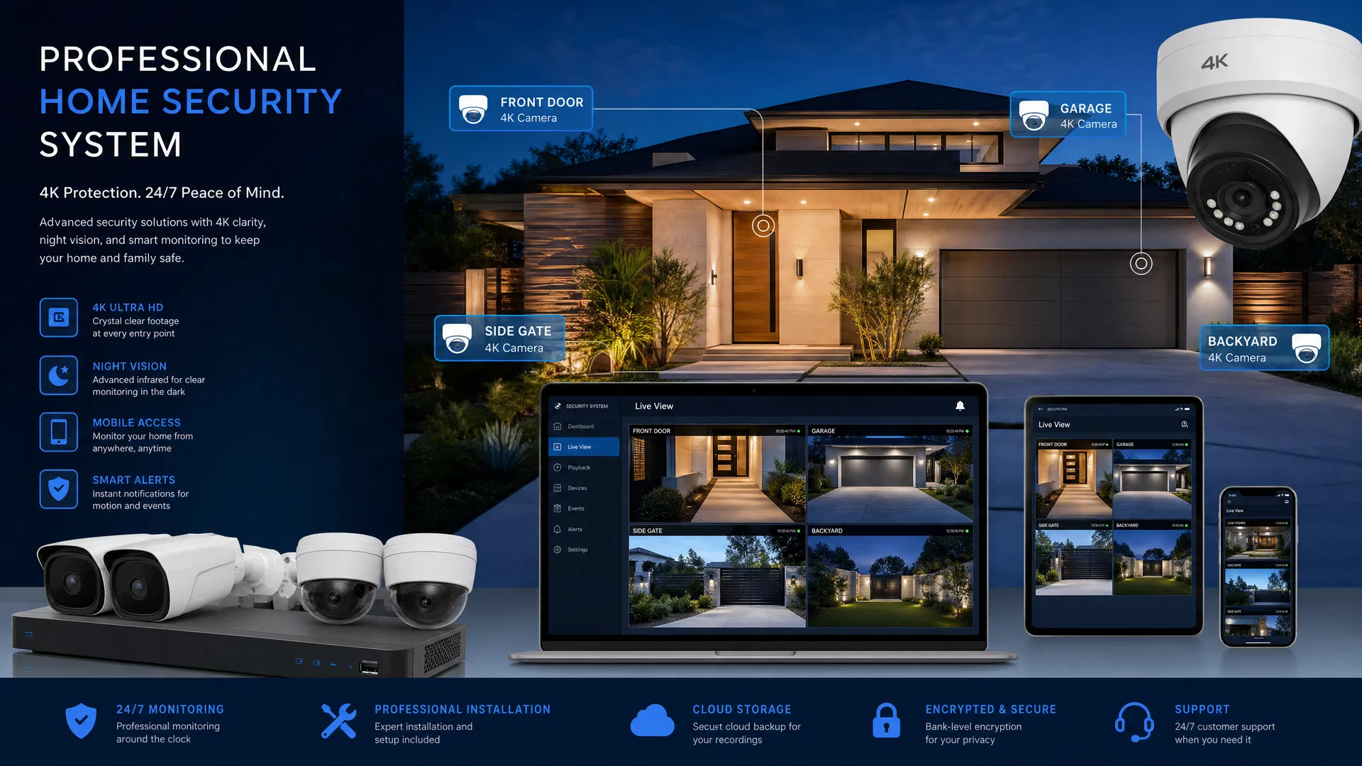 Professional security camera installation by Cave Integration
