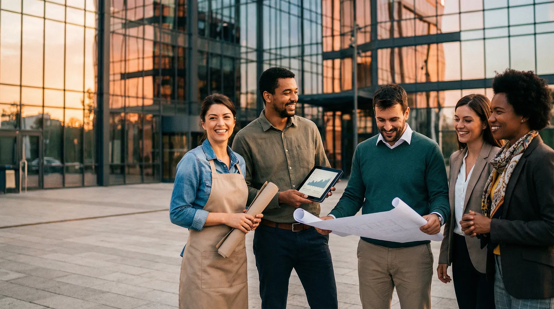 Diverse group of successful business owners