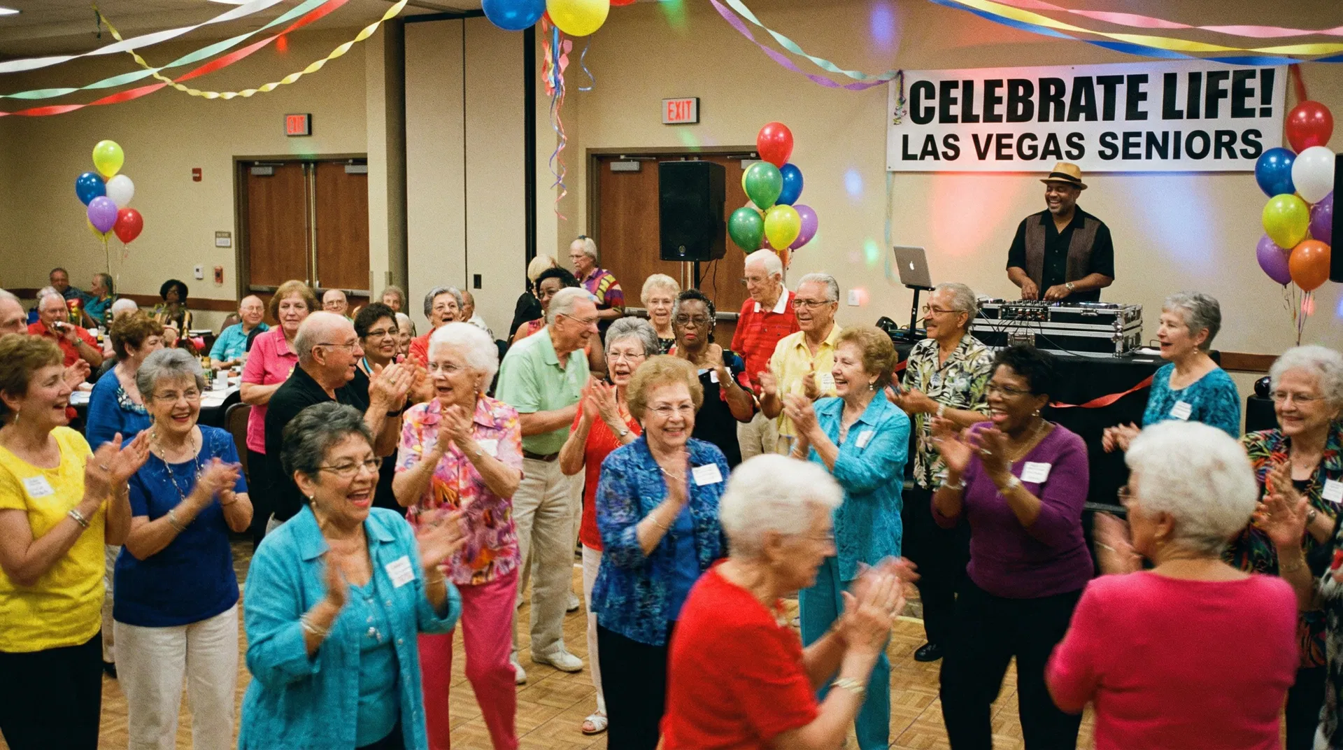 Seniors celebrating at a community event