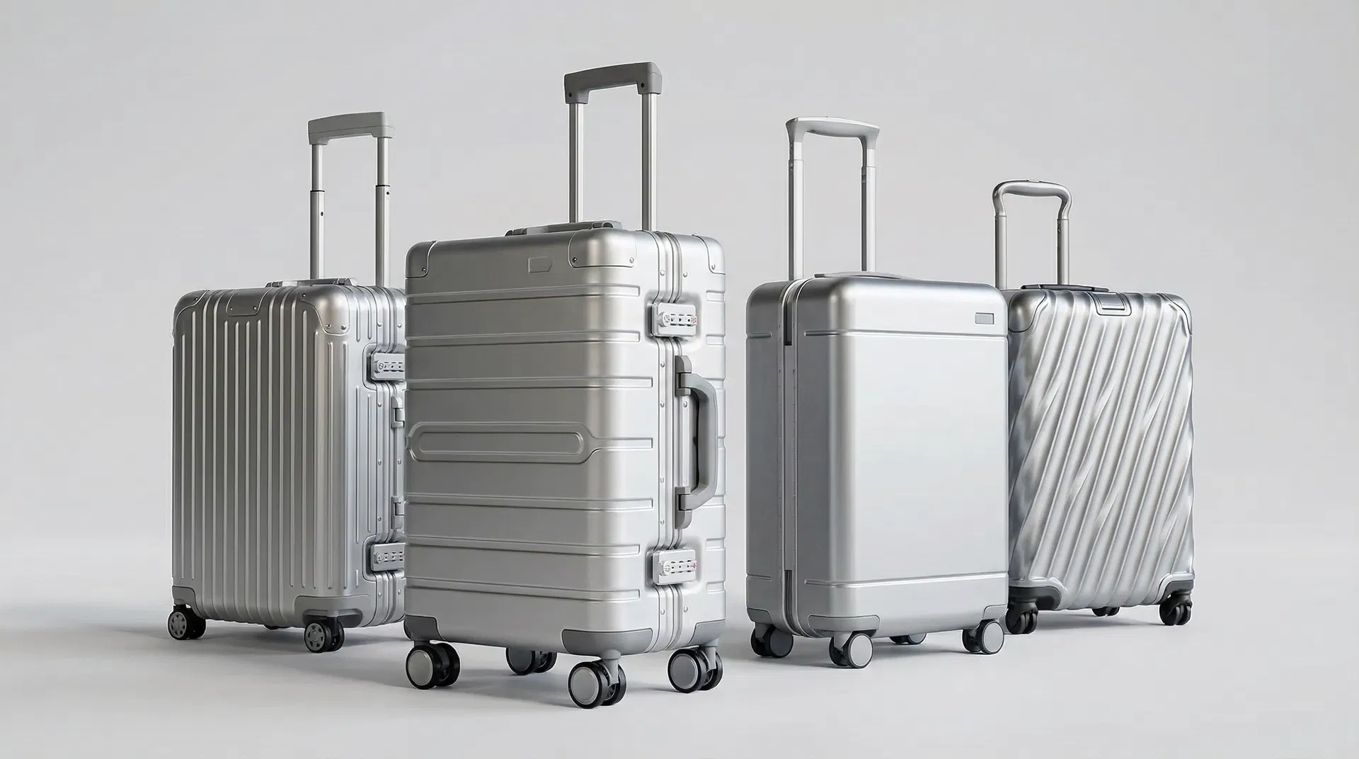 Aluminum carry-on luggage lineup