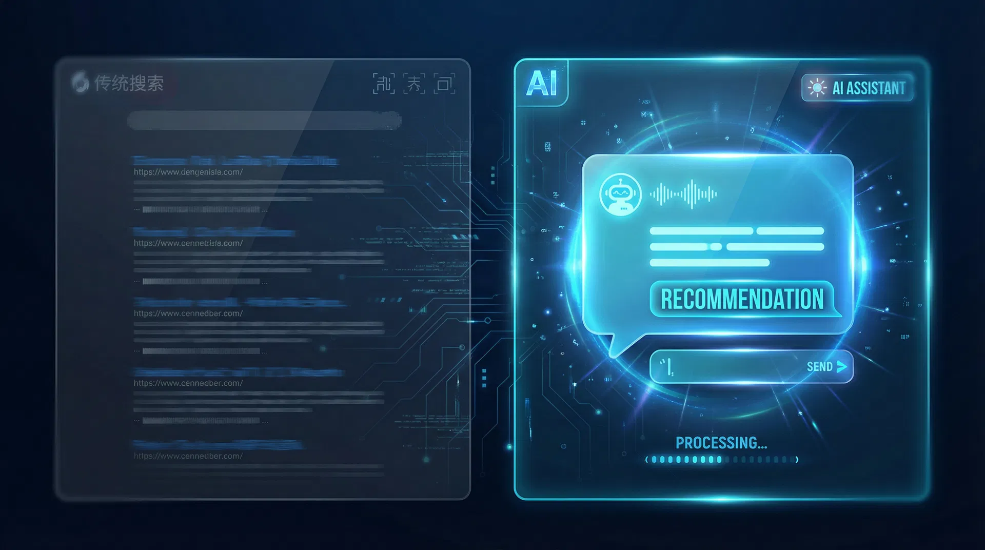 传统搜索 vs AI推荐对比