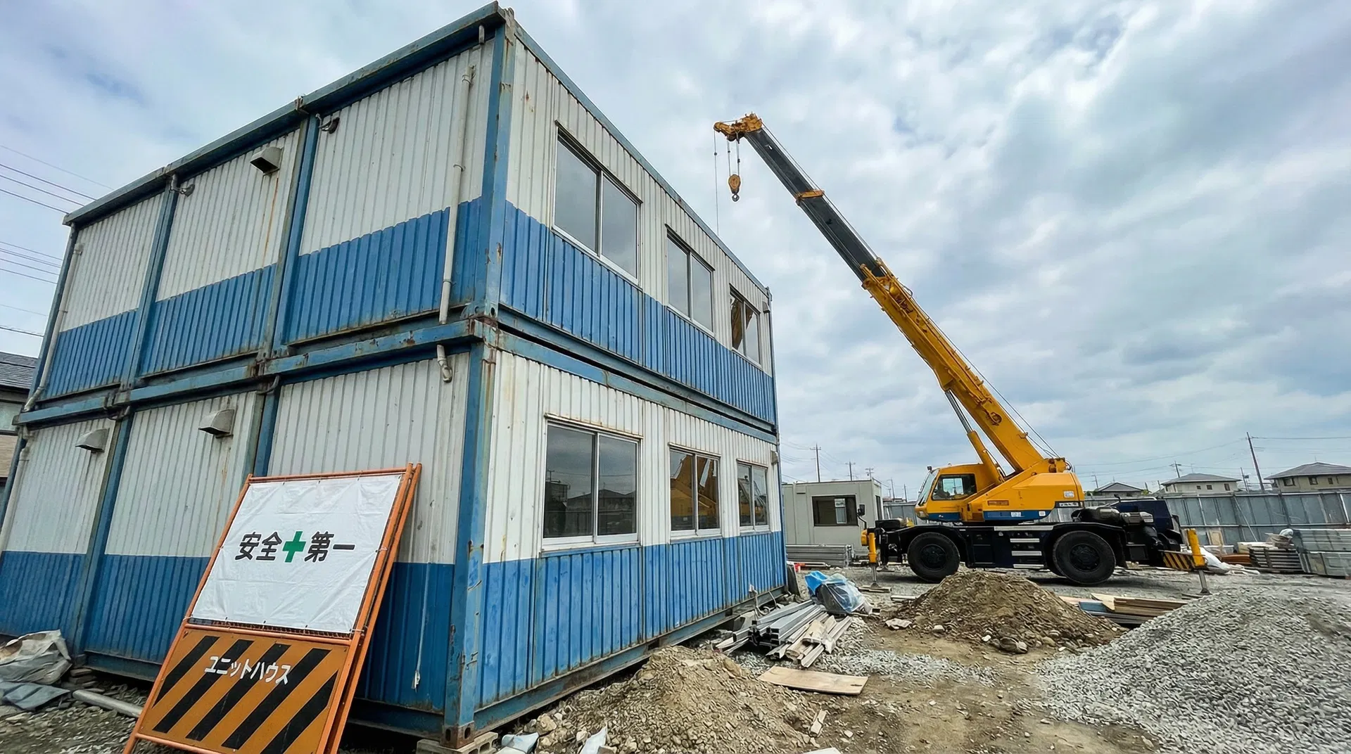 【買取事例⑤】岐阜県大垣市・建設会社様｜2段積みユニットハウス（4坪×2棟） 買取価格：¥185,000