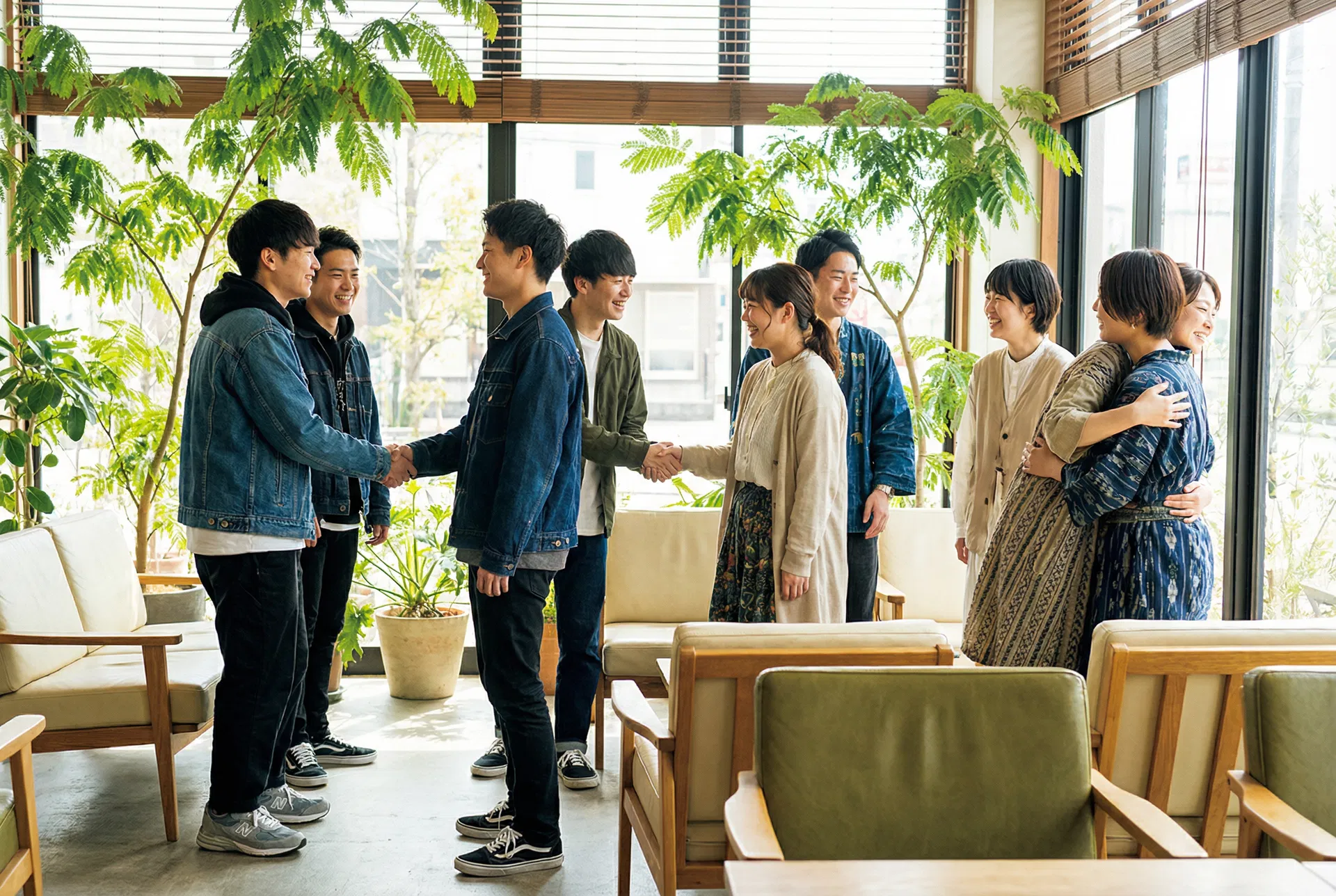 福岡と福島の人たちが出会う場面