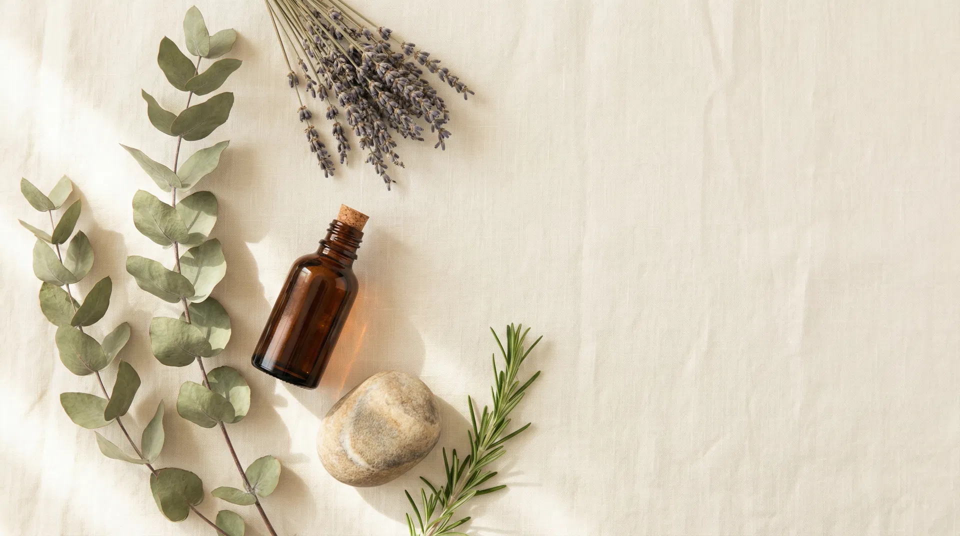 Botanical wellness flat lay