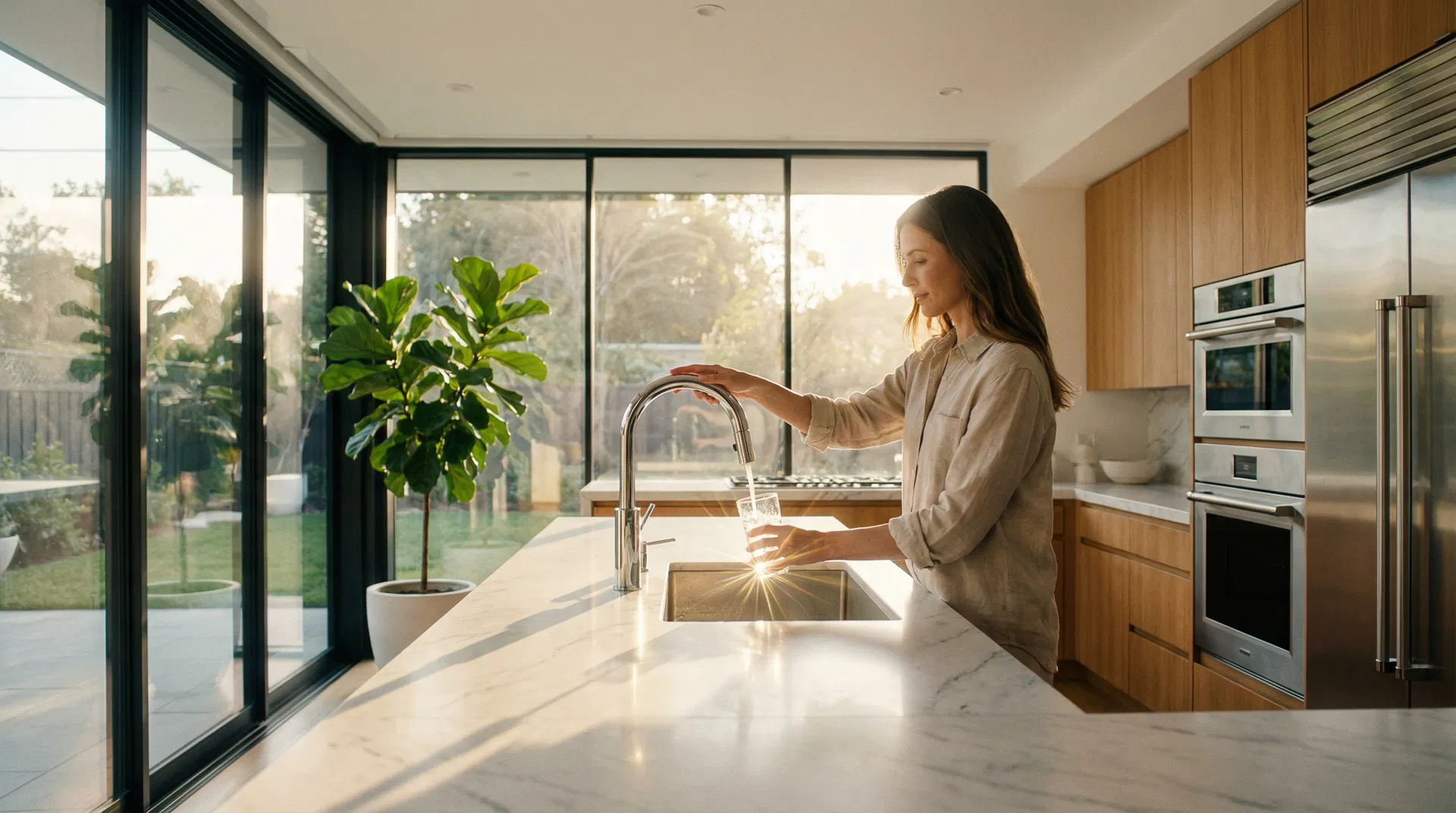 Modern kitchen with pure water