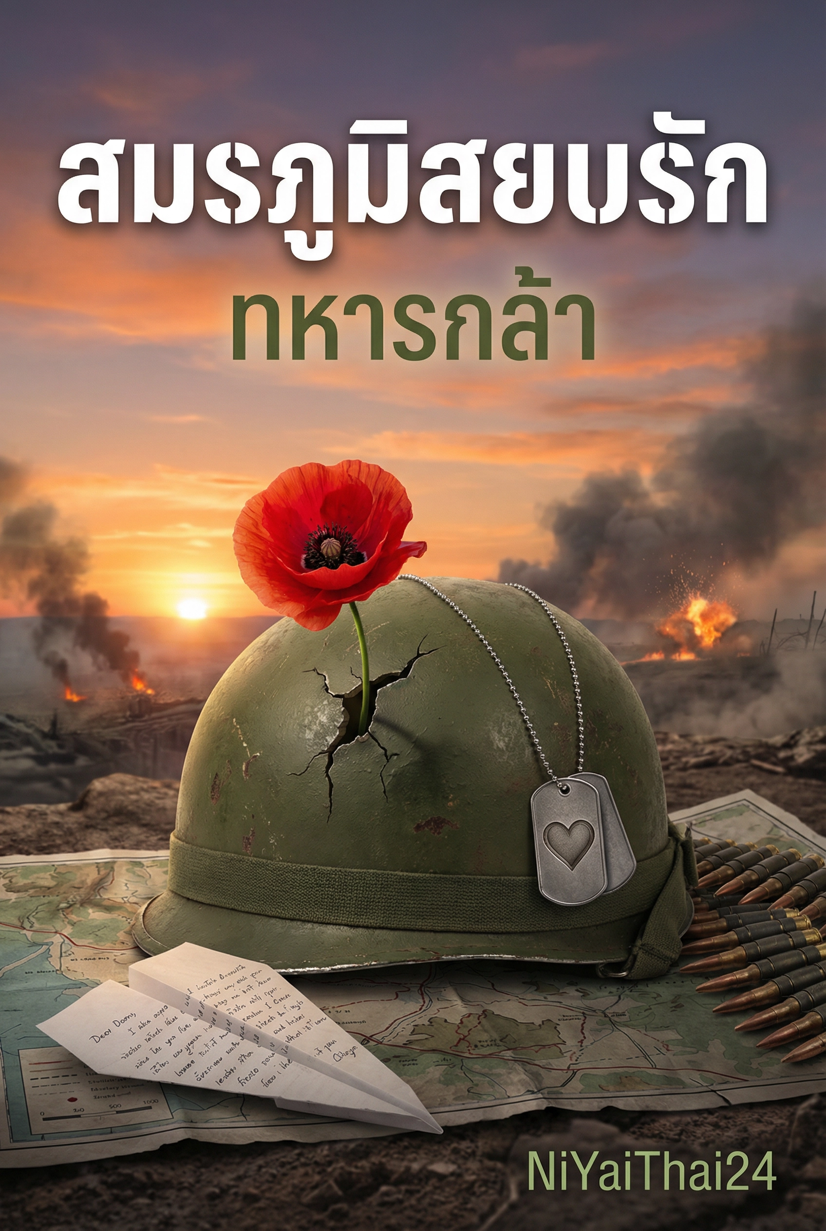 อ่านสมรภูมิสยบรัก เมื่อหัวใจของทหารกล้าต้องเต้นแรงให้กับศัตรูที่เธอต้องสังหารฟรี นิยายออนไลน์จบแล้ว - NIYAITHAI24.COM