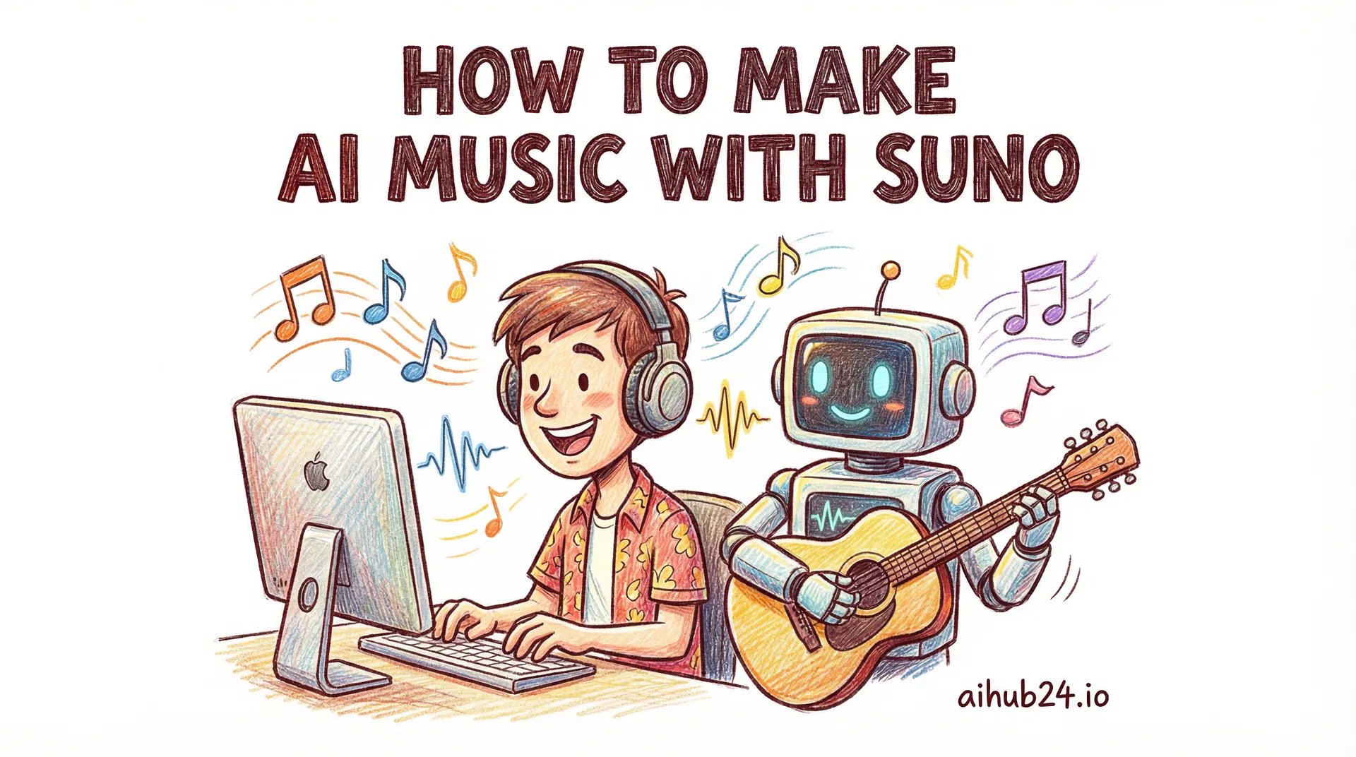 How to Create AI Music with Suno: Complete Guide 2026 | AIHub24