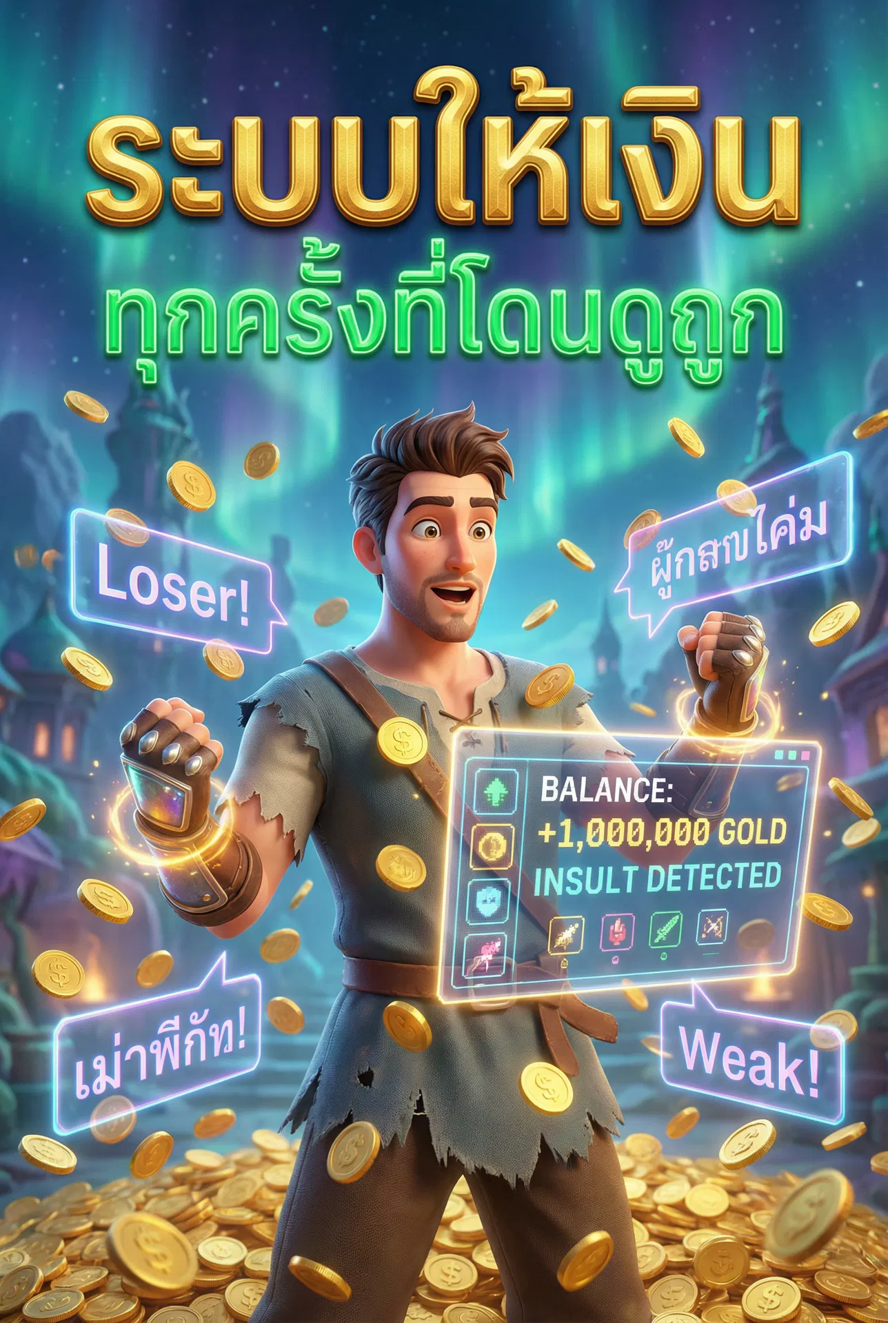 ระบบให้เงินทุกครั้งที่โดนดูถูก